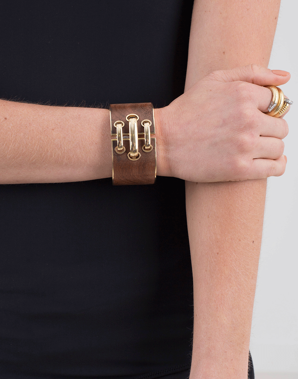 DAVID WEBB-Shoe Lace Cuff Bracelet-YELLOW GOLD