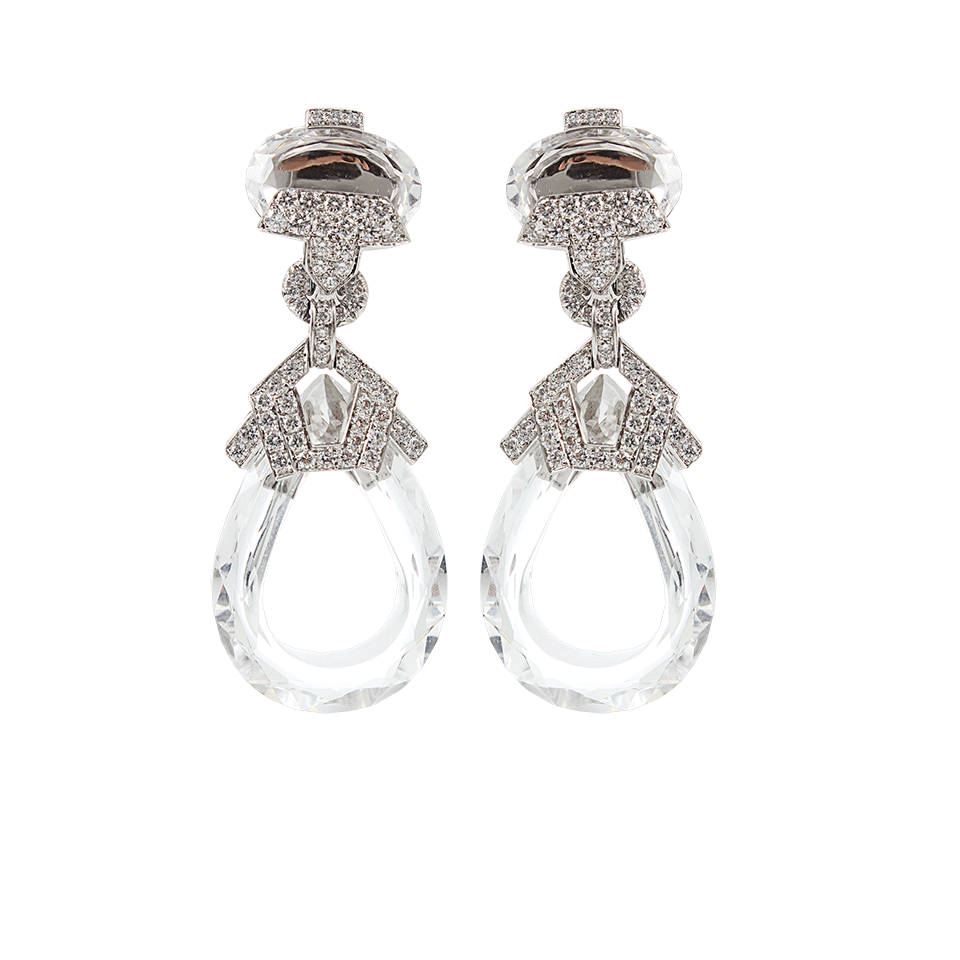 DAVID WEBB-Crystal and Diamond Earrings-PLATINUM