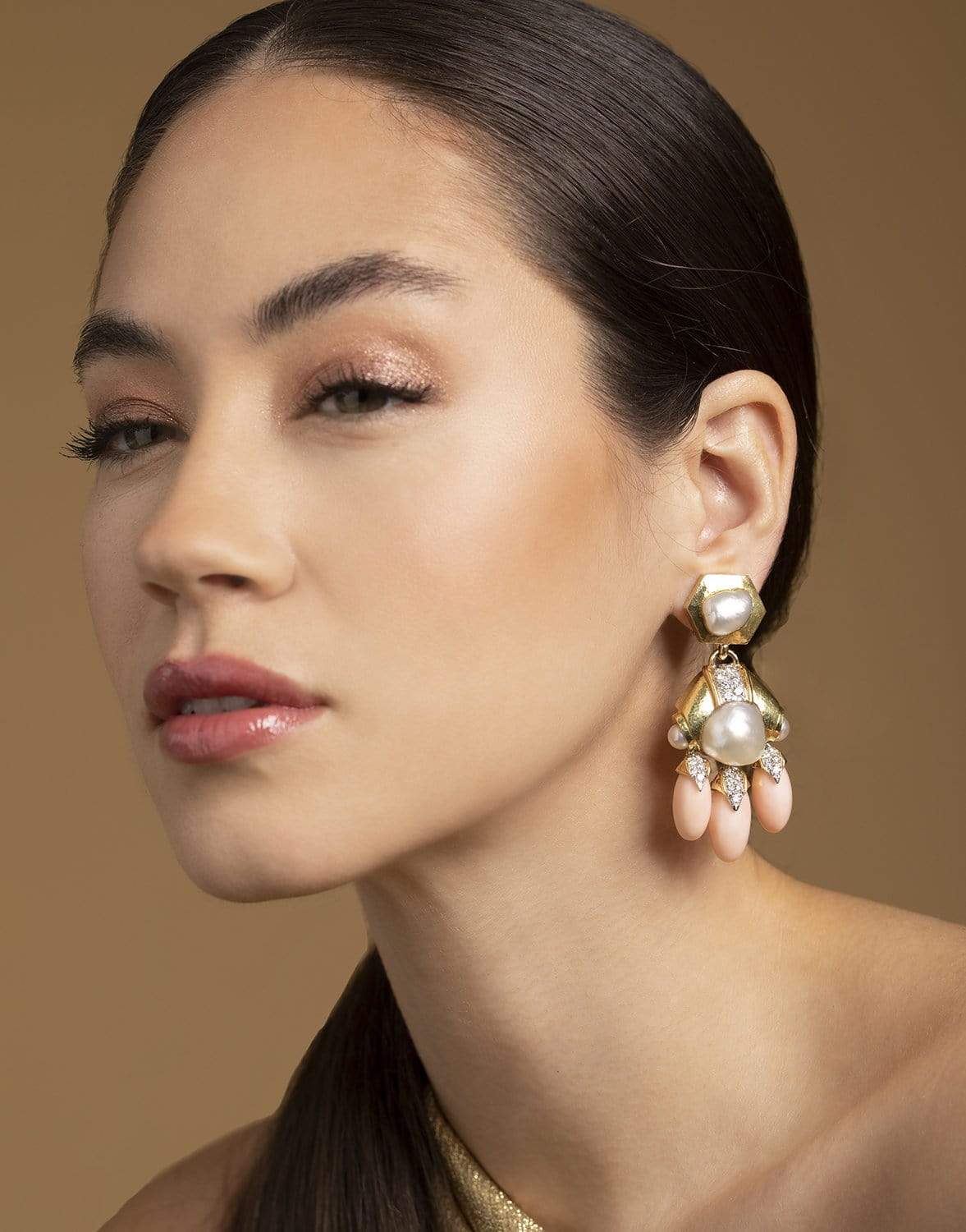 DAVID WEBB-Baroque Pearl 57th Street Earrings-YELLOW GOLD