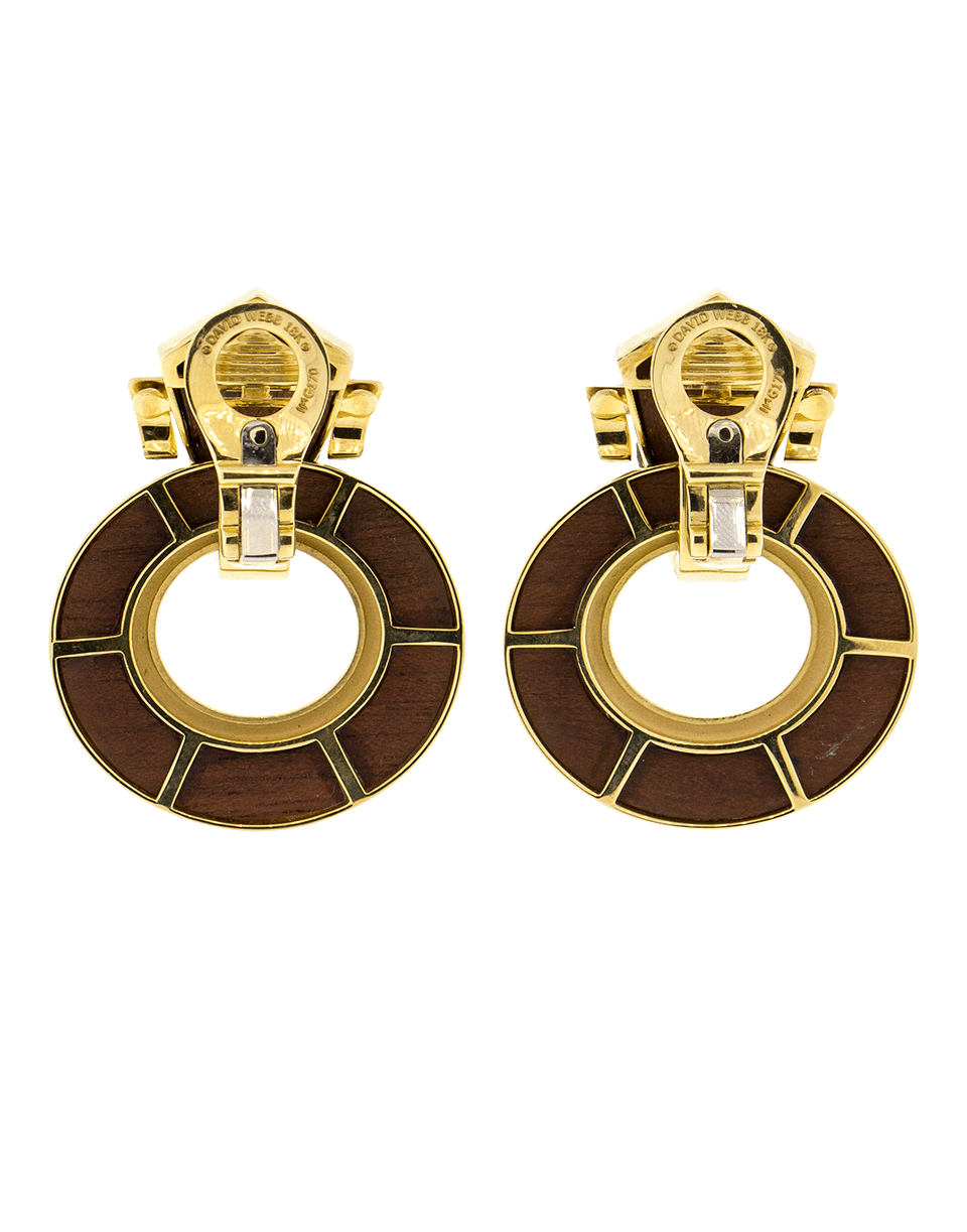 DAVID WEBB-Bloodwood Doorknocker Earrings-YELLOW GOLD