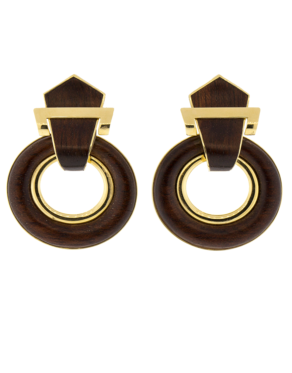 DAVID WEBB-Bloodwood Doorknocker Earrings-YELLOW GOLD