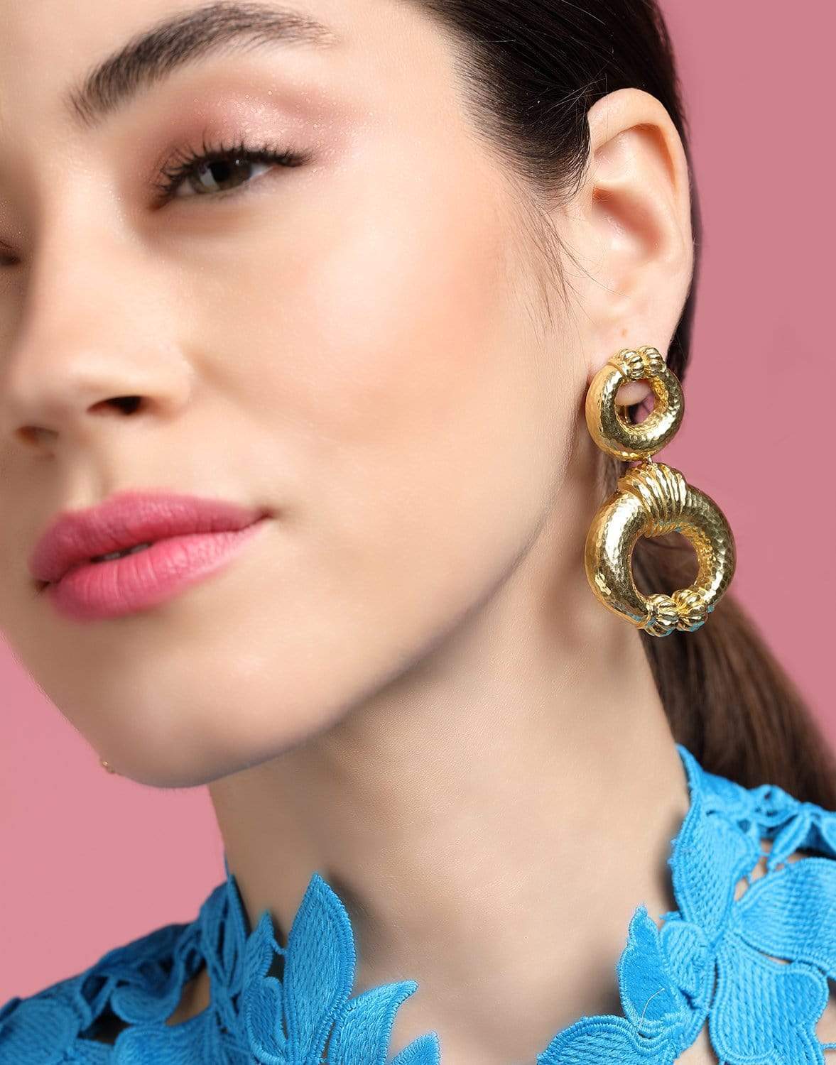 DAVID WEBB-Celtic Crescent Earrings-YELLOW GOLD