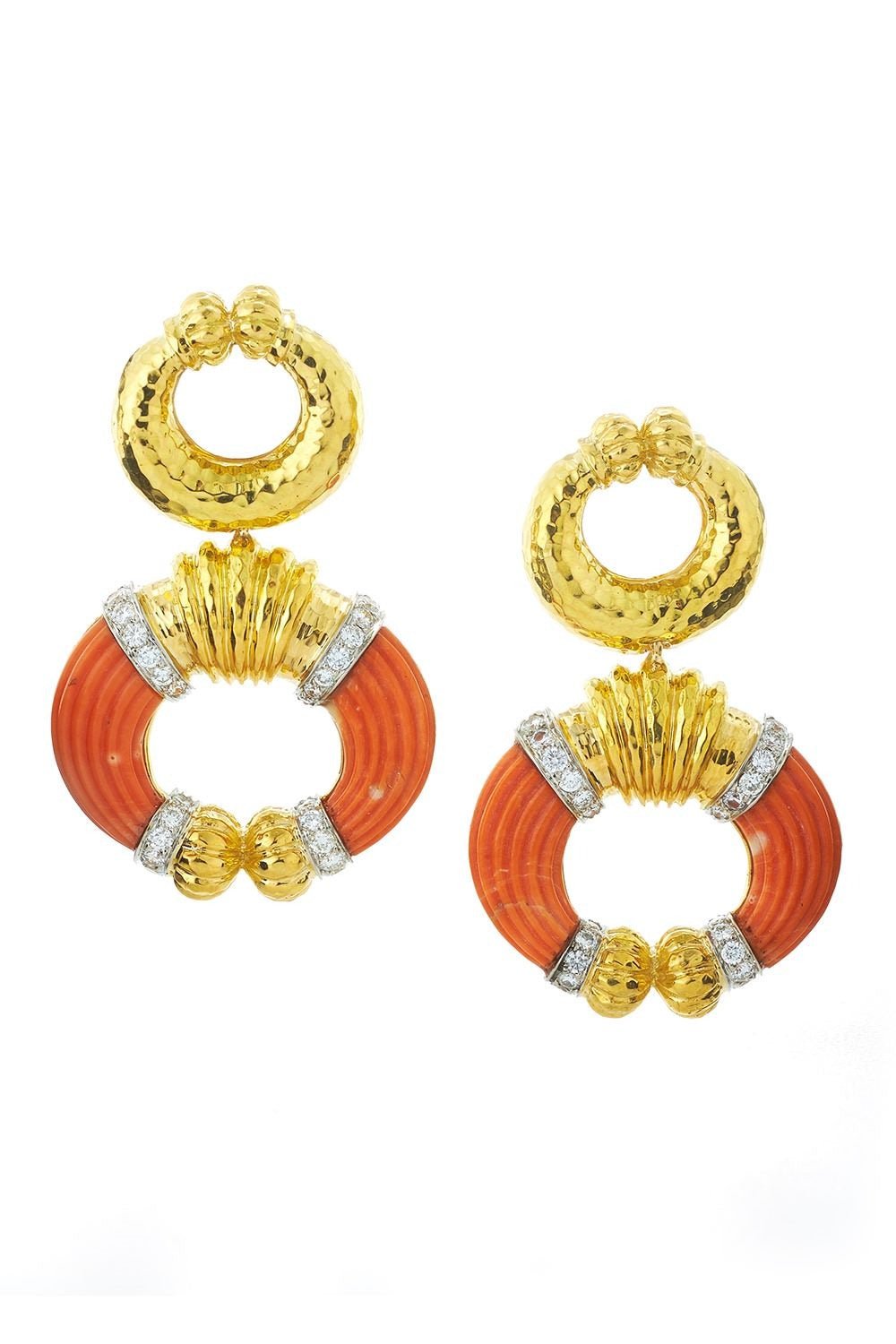 DAVID WEBB-Celtic Crescent Earrings-YELLOW GOLD