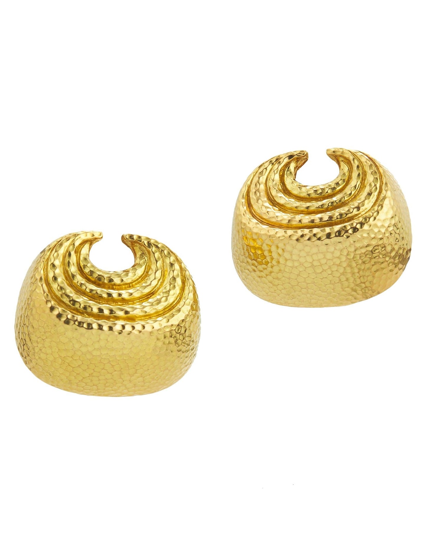 DAVID WEBB-Concentric Crescent Earrings-YELLOW GOLD