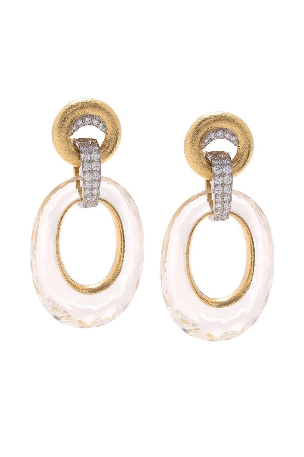 Crystal Hoop Earrings-YELLOW GOLD-JEWELRYFINE JEWELEARRING-DAVID WEBB