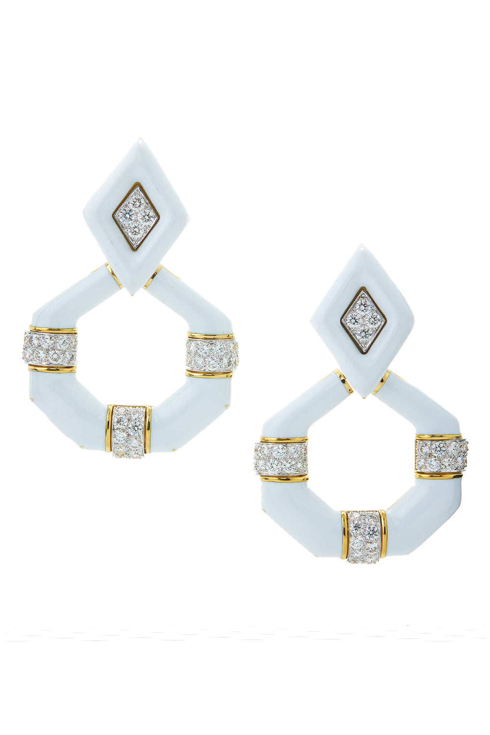 Diamond Irving Place Enamel Earrings