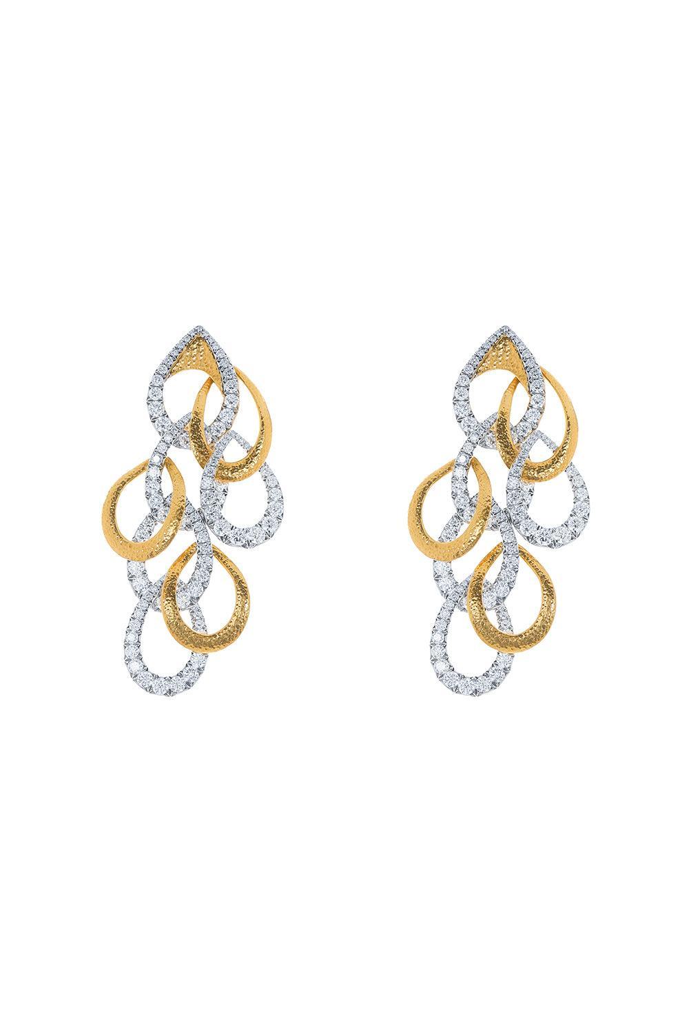 Diamond Overflow Earrings-YELLOW GOLD-JEWELRYFINE JEWELEARRING-DAVID WEBB