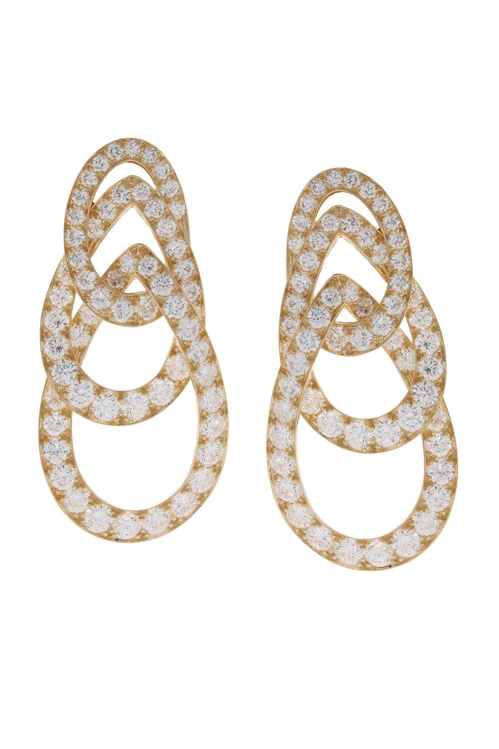Diamond Triple Deck Earrings-YELLOW GOLD-JEWELRYFINE JEWELEARRING-DAVID WEBB