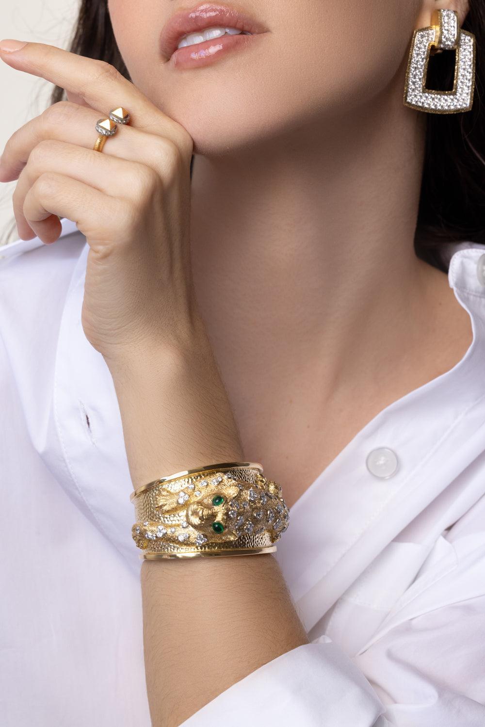 Diamond Twiggy Earrings-YELLOW GOLD-JEWELRYFINE JEWELEARRING-DAVID WEBB