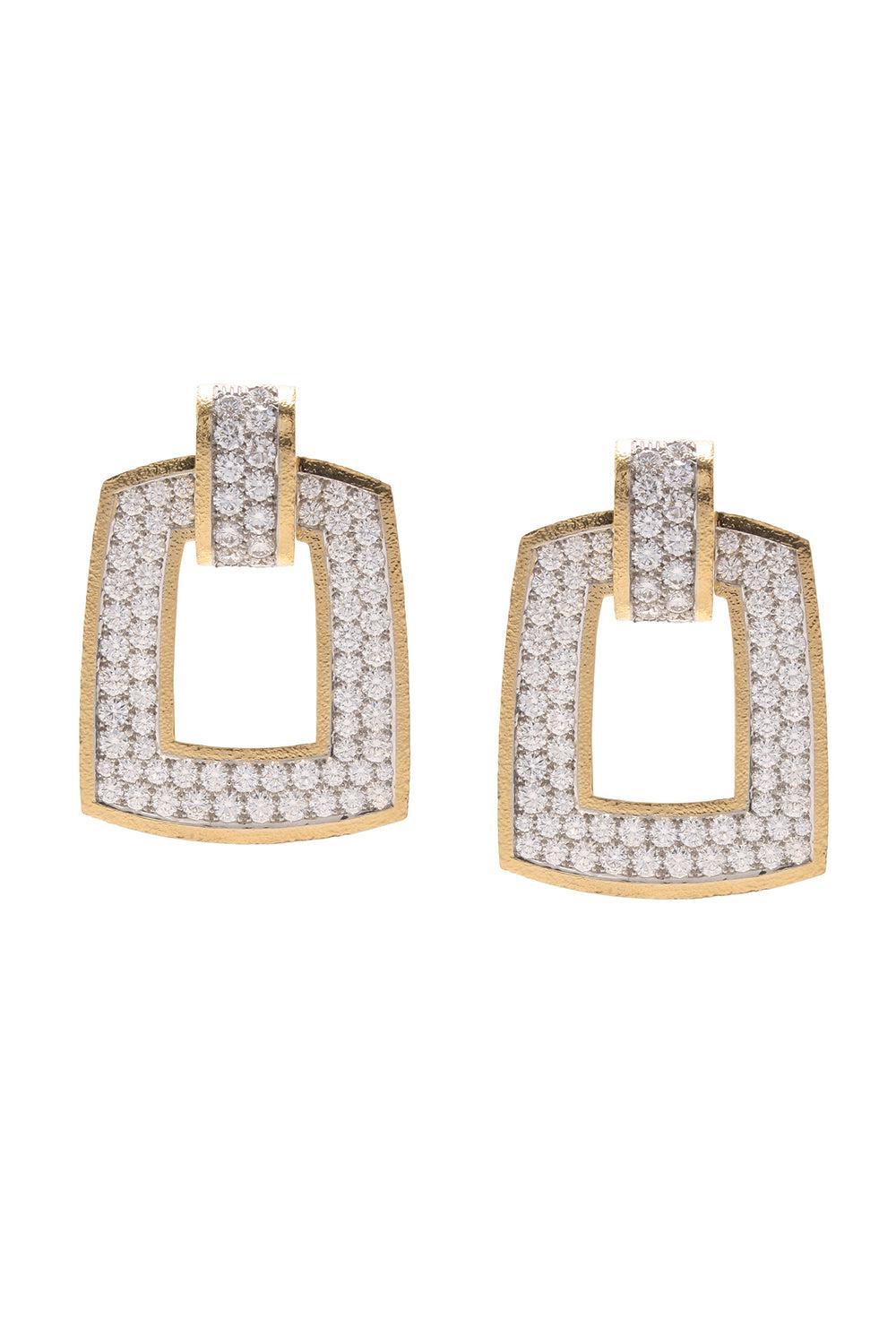 Diamond Twiggy Earrings-YELLOW GOLD-JEWELRYFINE JEWELEARRING-DAVID WEBB
