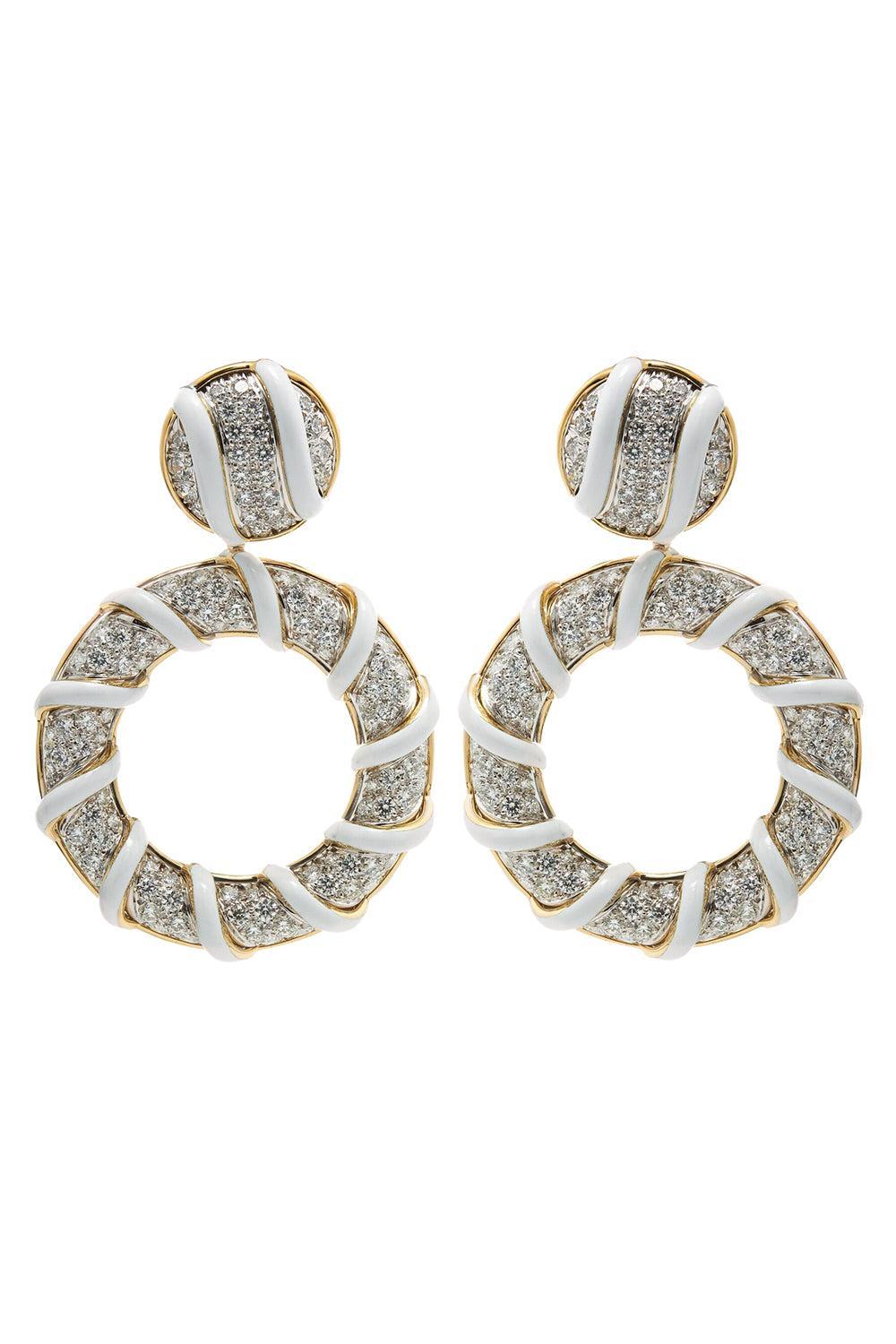 Diamond White Candy Stripe Earrings-YELLOW GOLD-JEWELRYFINE JEWELEARRING-DAVID WEBB