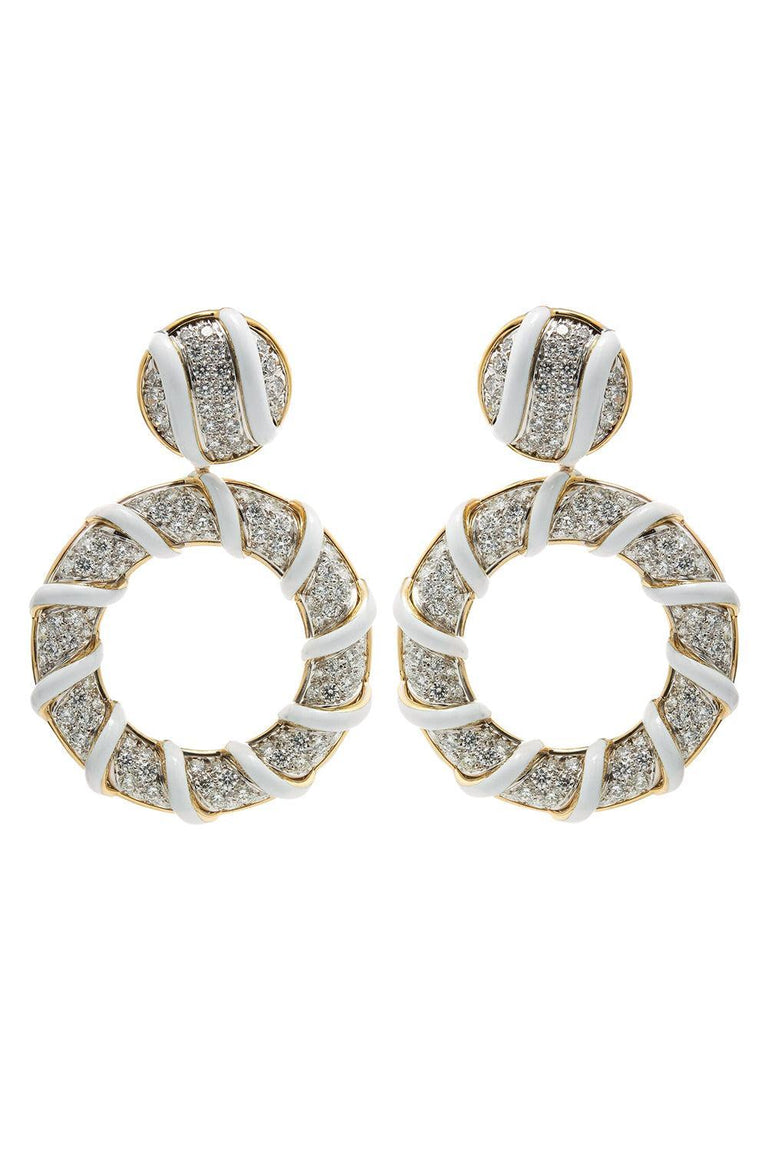 Diamond White Candy Stripe Earrings
