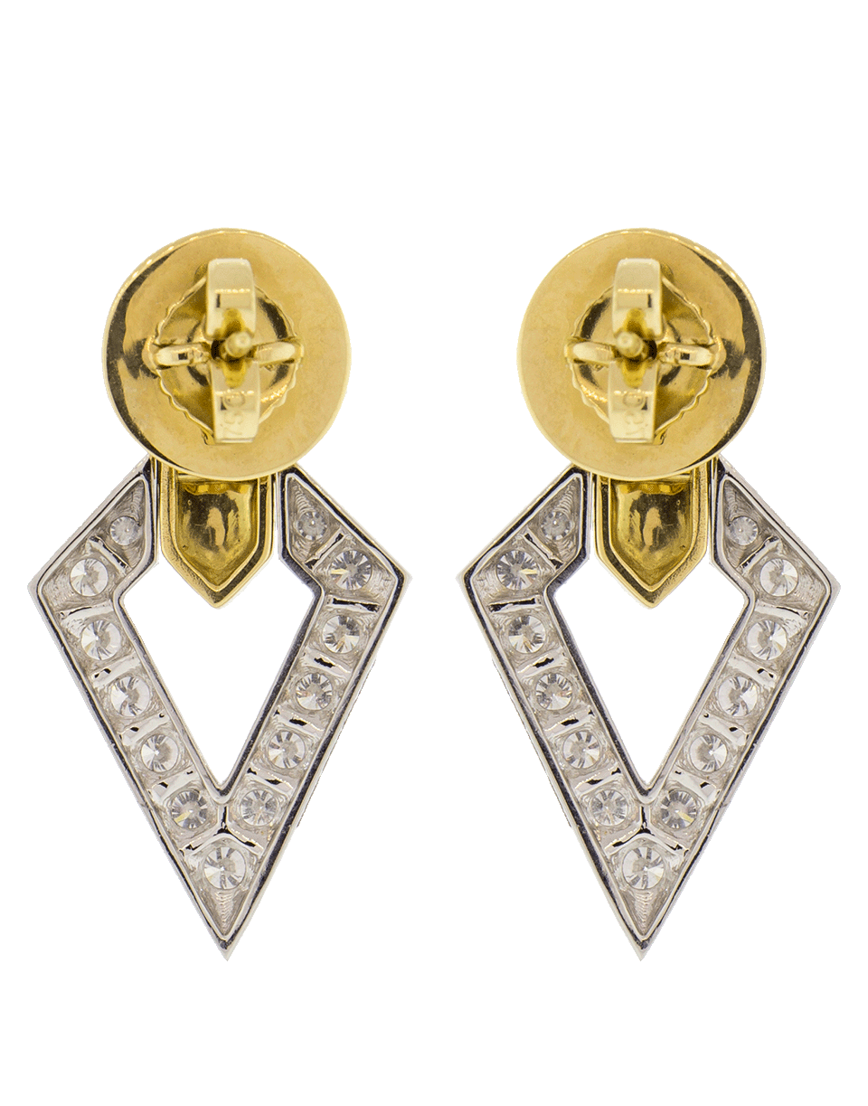 DAVID WEBB-Double Diamond And Black Enamel Earrings-YELLOW GOLD