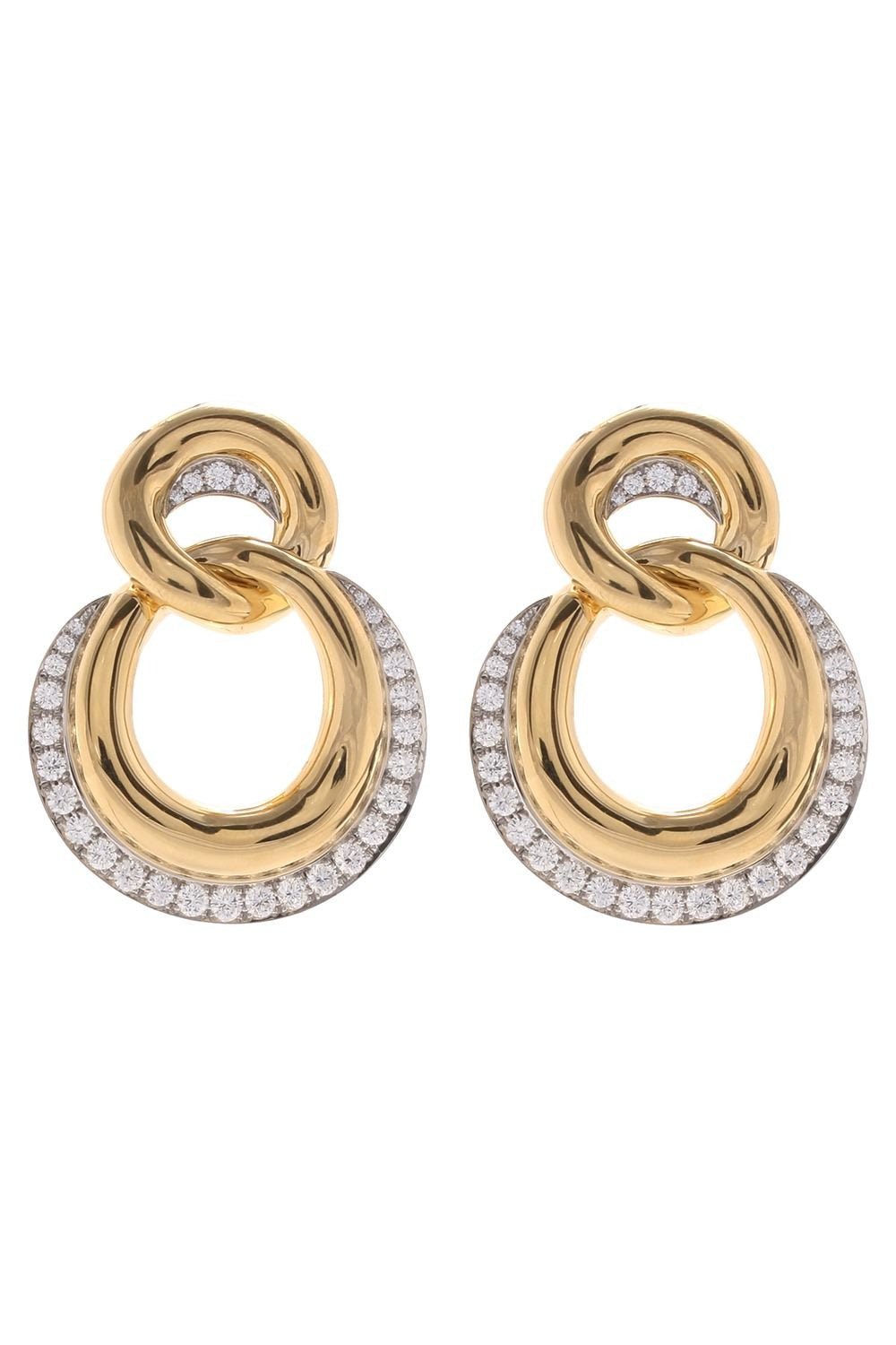 DAVID WEBB-Double Link Earrings-YELLOW GOLD
