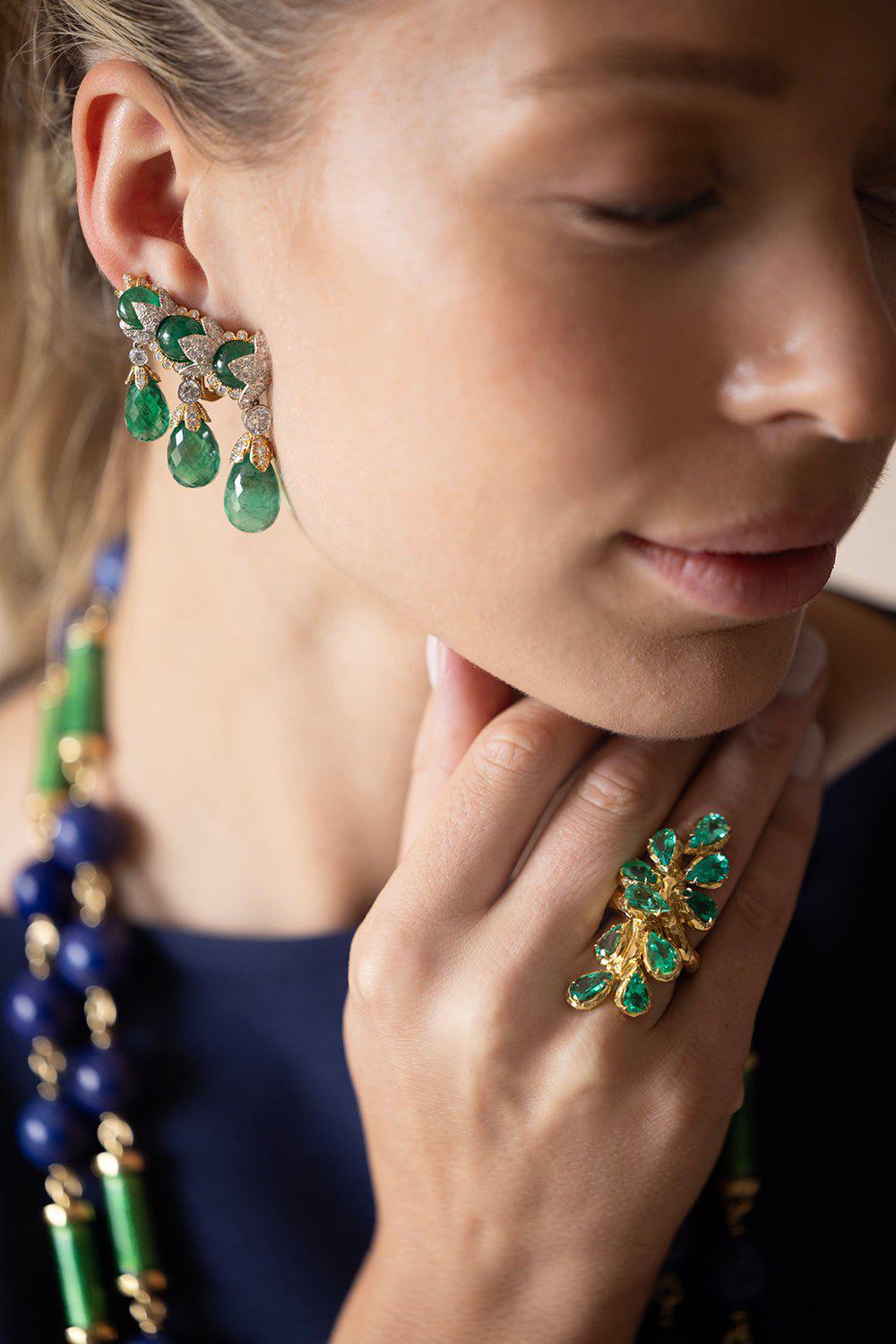 DAVID WEBB-Garland Ear Cuffs-YELLOW GOLD