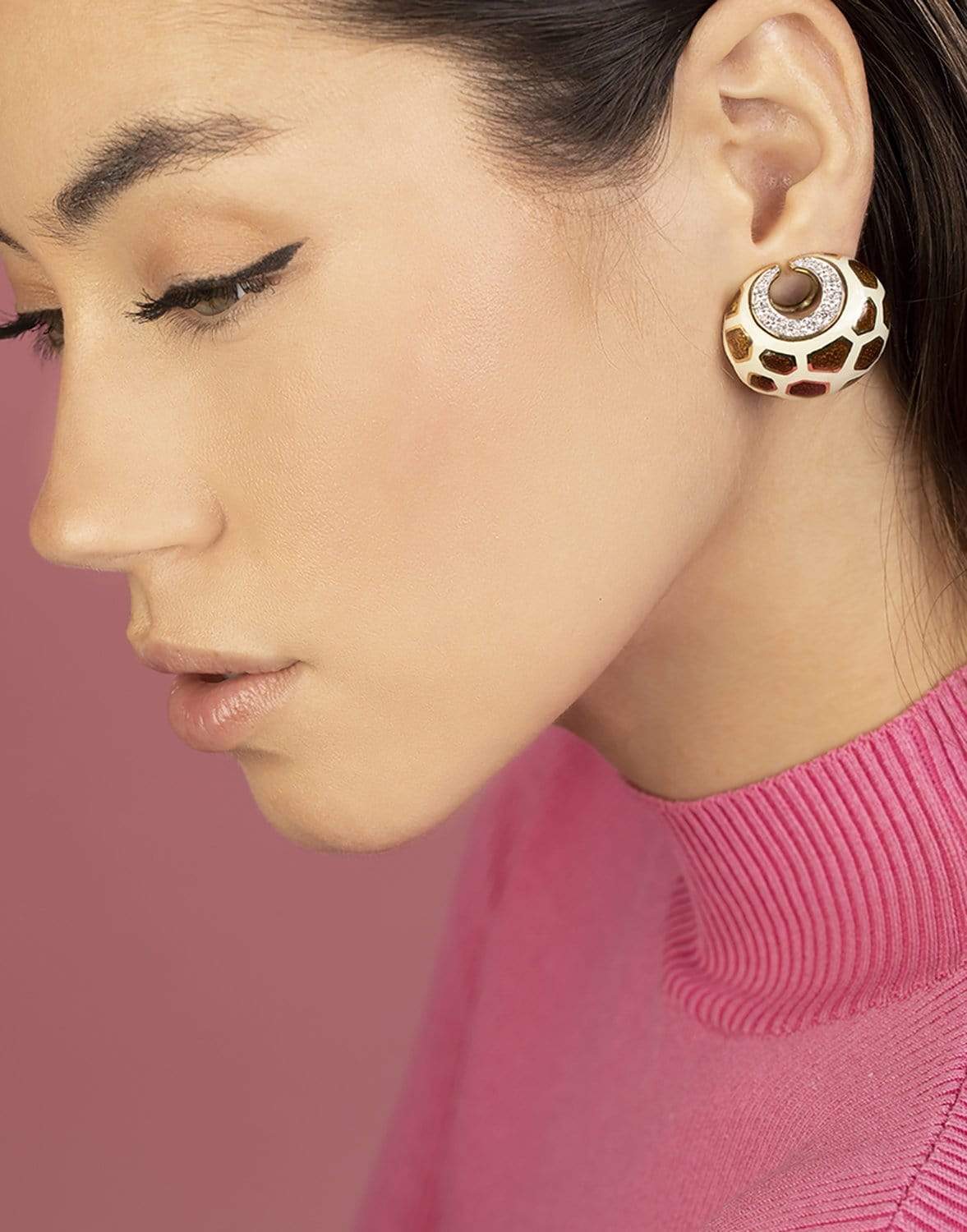 DAVID WEBB-Giraffe Spot Earrings-YELLOW GOLD