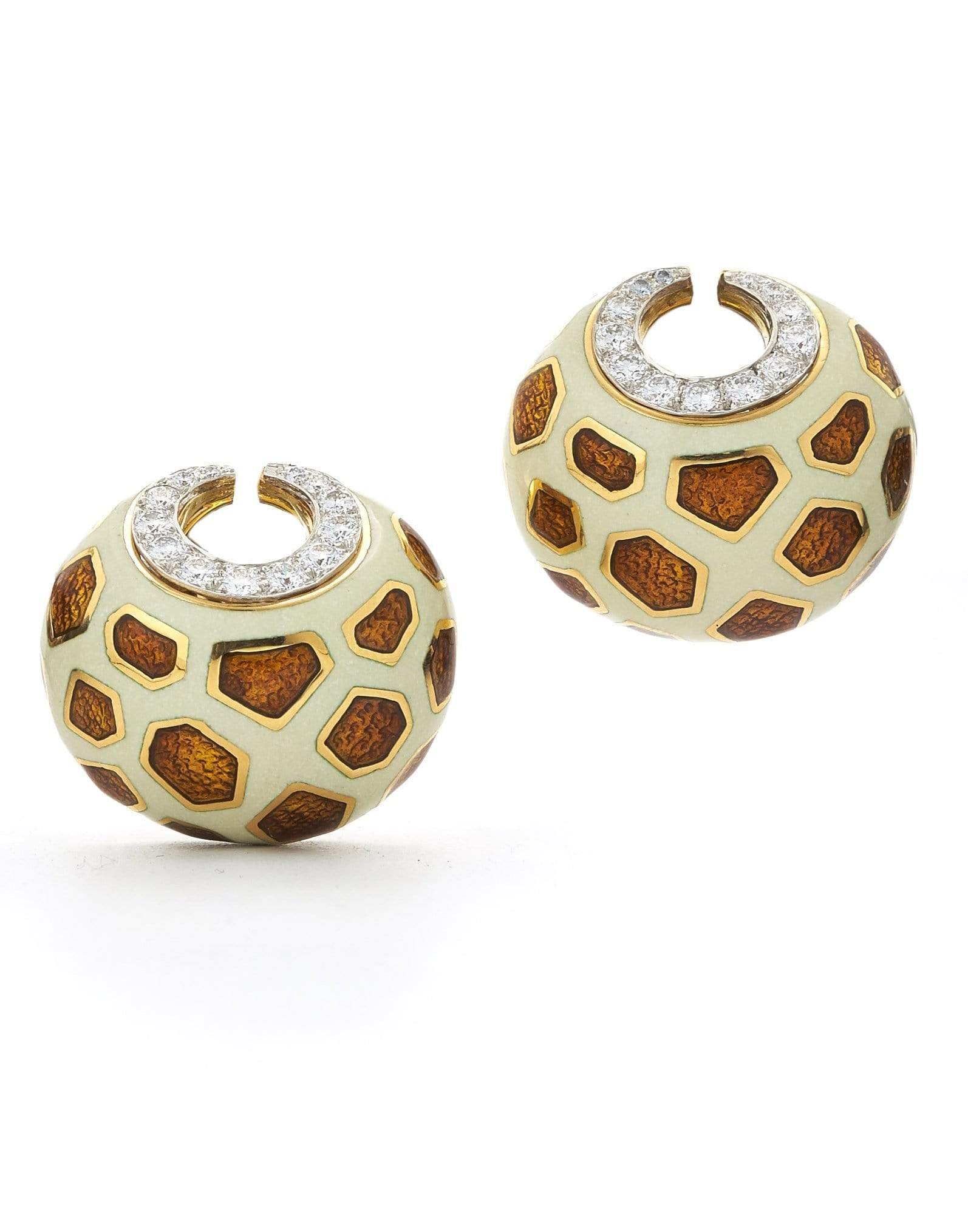 DAVID WEBB-Giraffe Spot Earrings-YELLOW GOLD