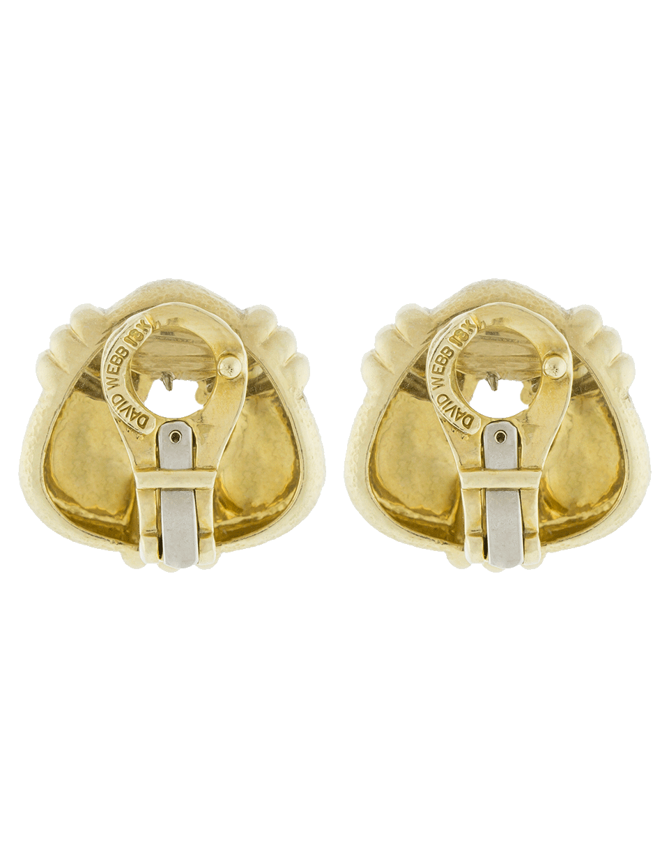 DAVID WEBB-Hammered Triangle Earrings-YELLOW GOLD