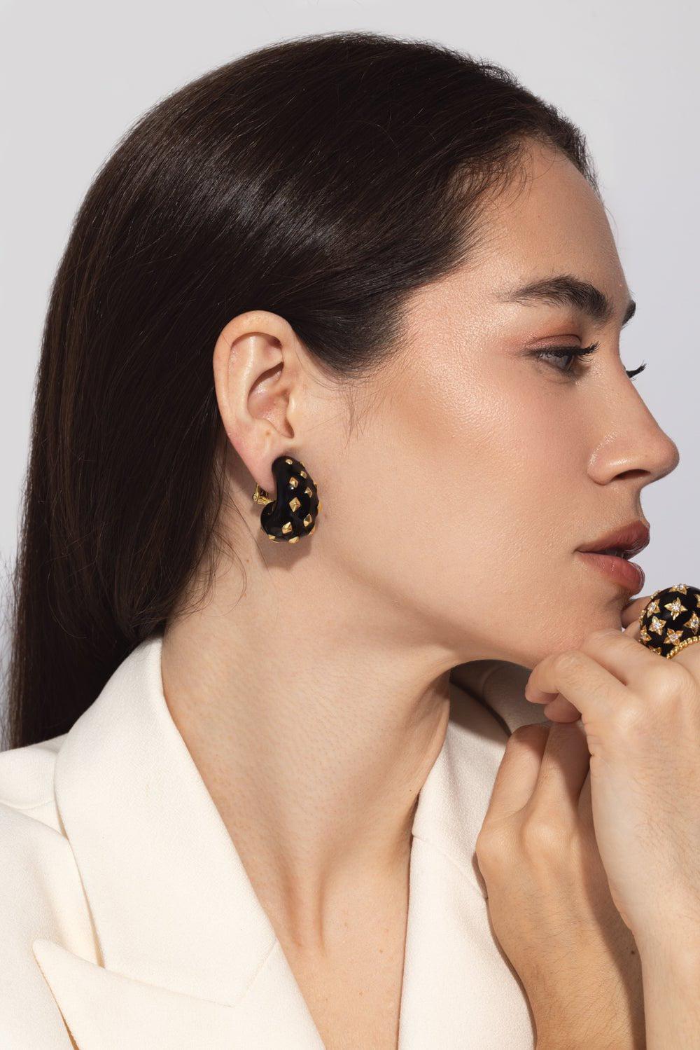 DAVID WEBB-Jackie Earrings-YELLOW GOLD