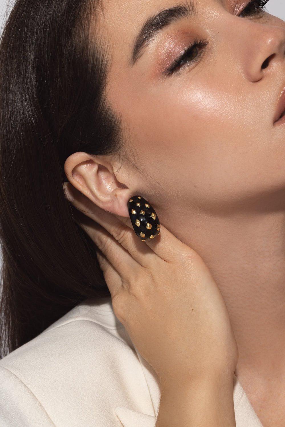 DAVID WEBB-Jackie Earrings-YELLOW GOLD