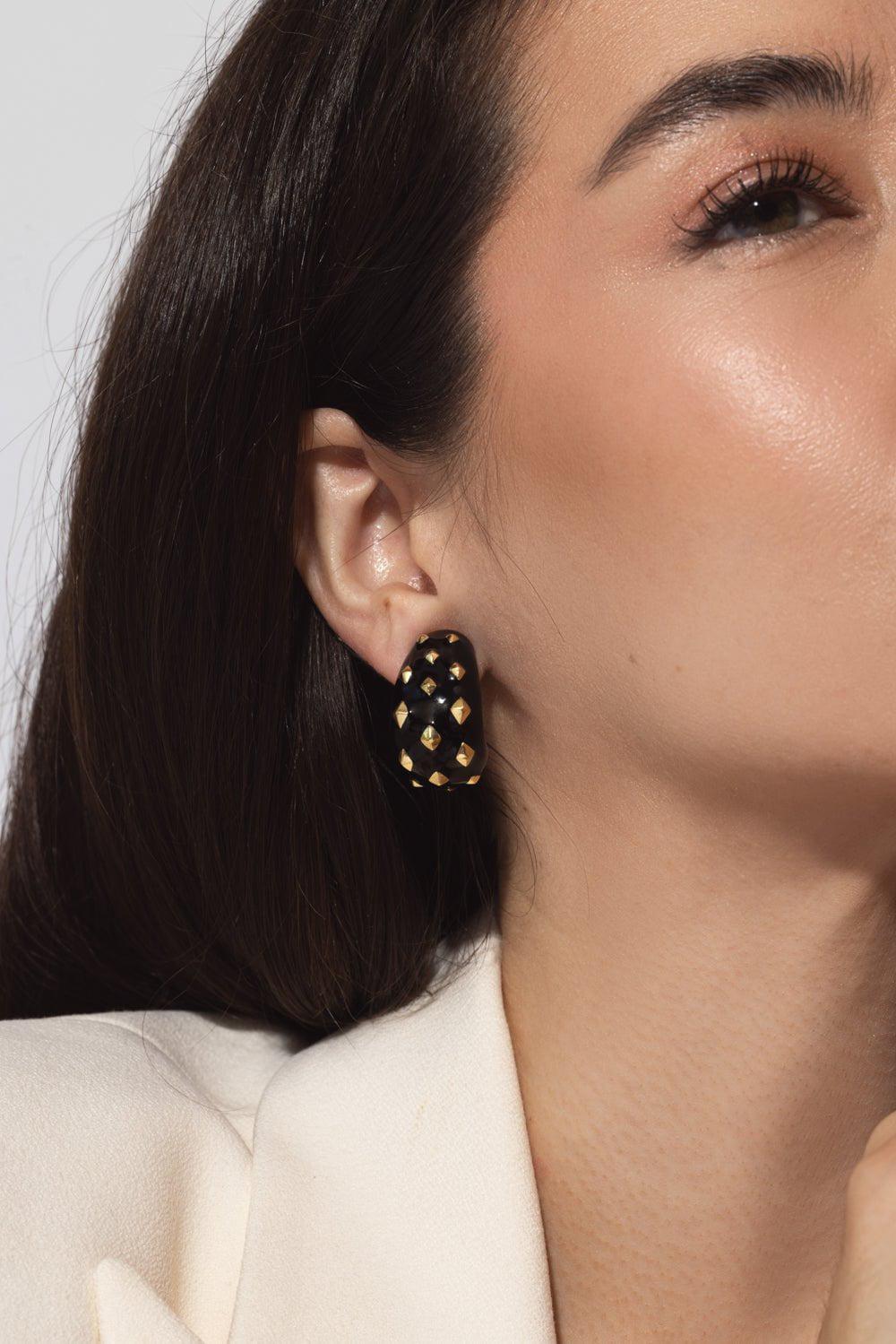 DAVID WEBB-Jackie Earrings-YELLOW GOLD