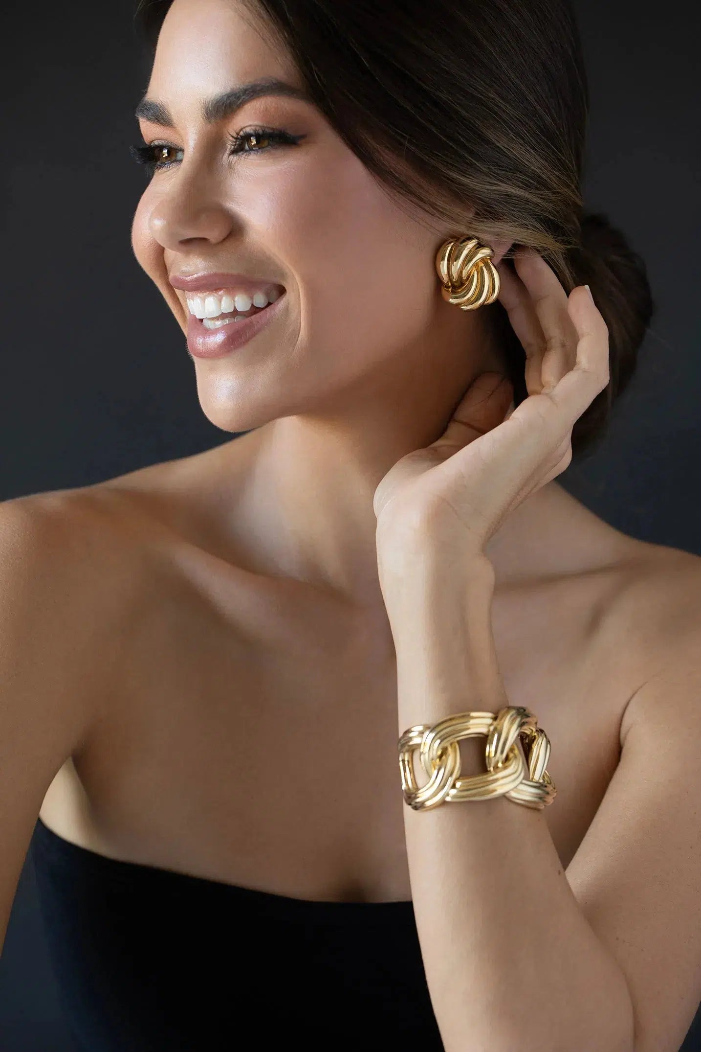 DAVID WEBB-Knot Earrings-YELLOW GOLD