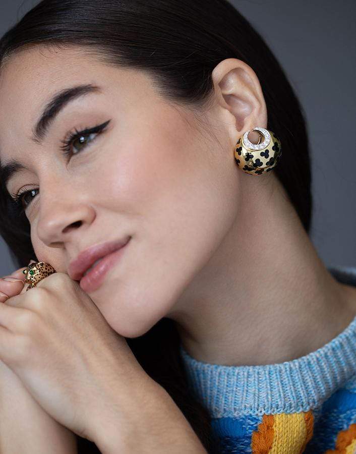 DAVID WEBB-Leopard Spot Earrings-YELLOW GOLD