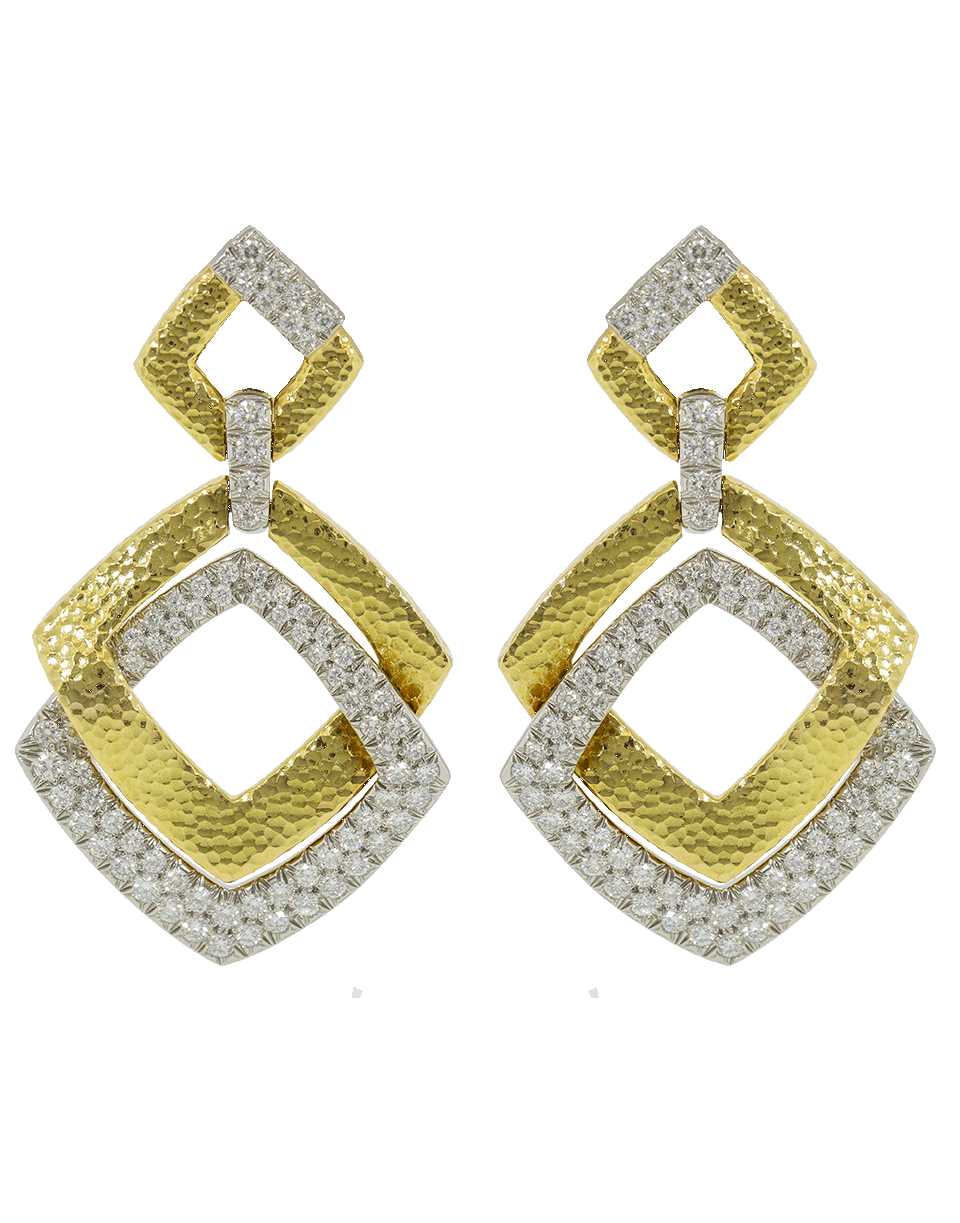 DAVID WEBB-Madison Double Diamond Earrings-YELLOW GOLD