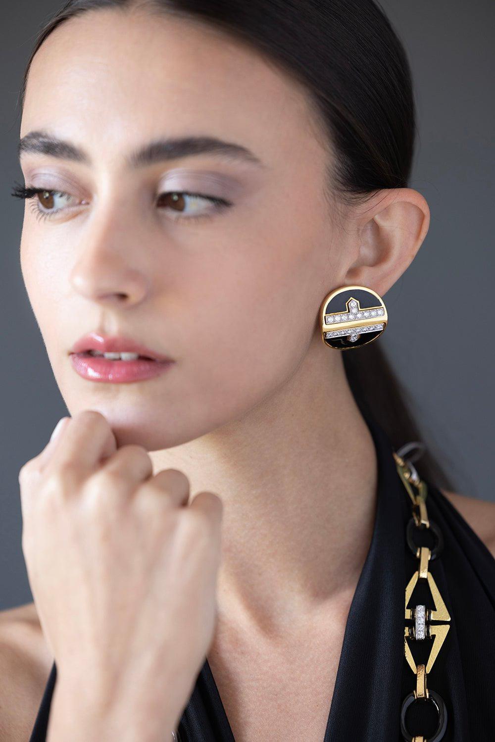 DAVID WEBB-Metro Earrings-YELLOW GOLD