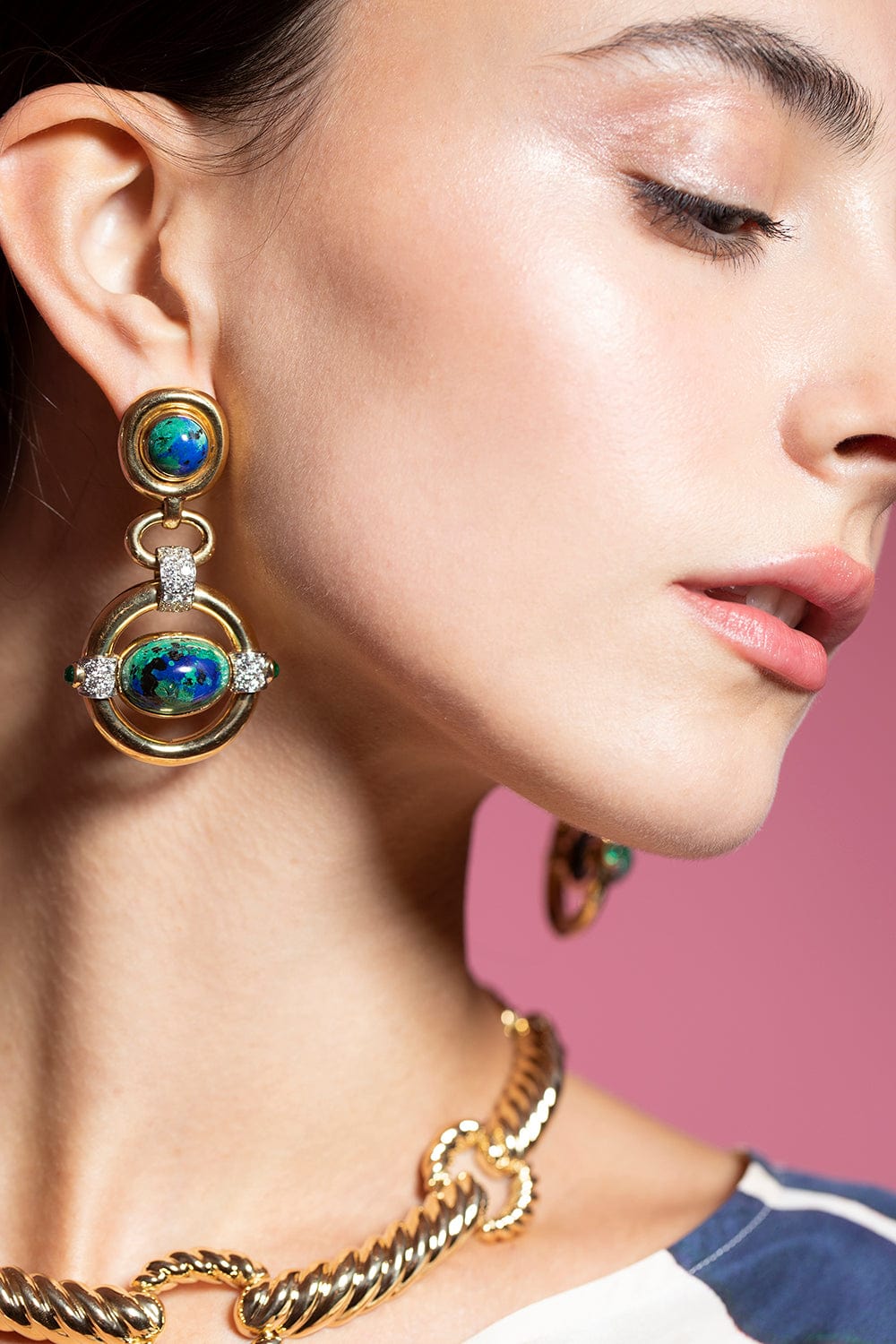 DAVID WEBB-Orbit Earrings-YELLOW GOLD
