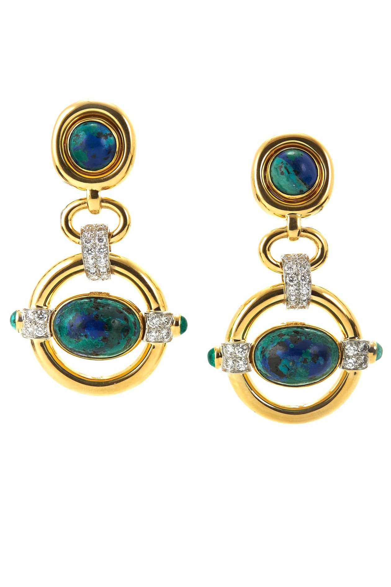 DAVID WEBB-Orbit Earrings-YELLOW GOLD