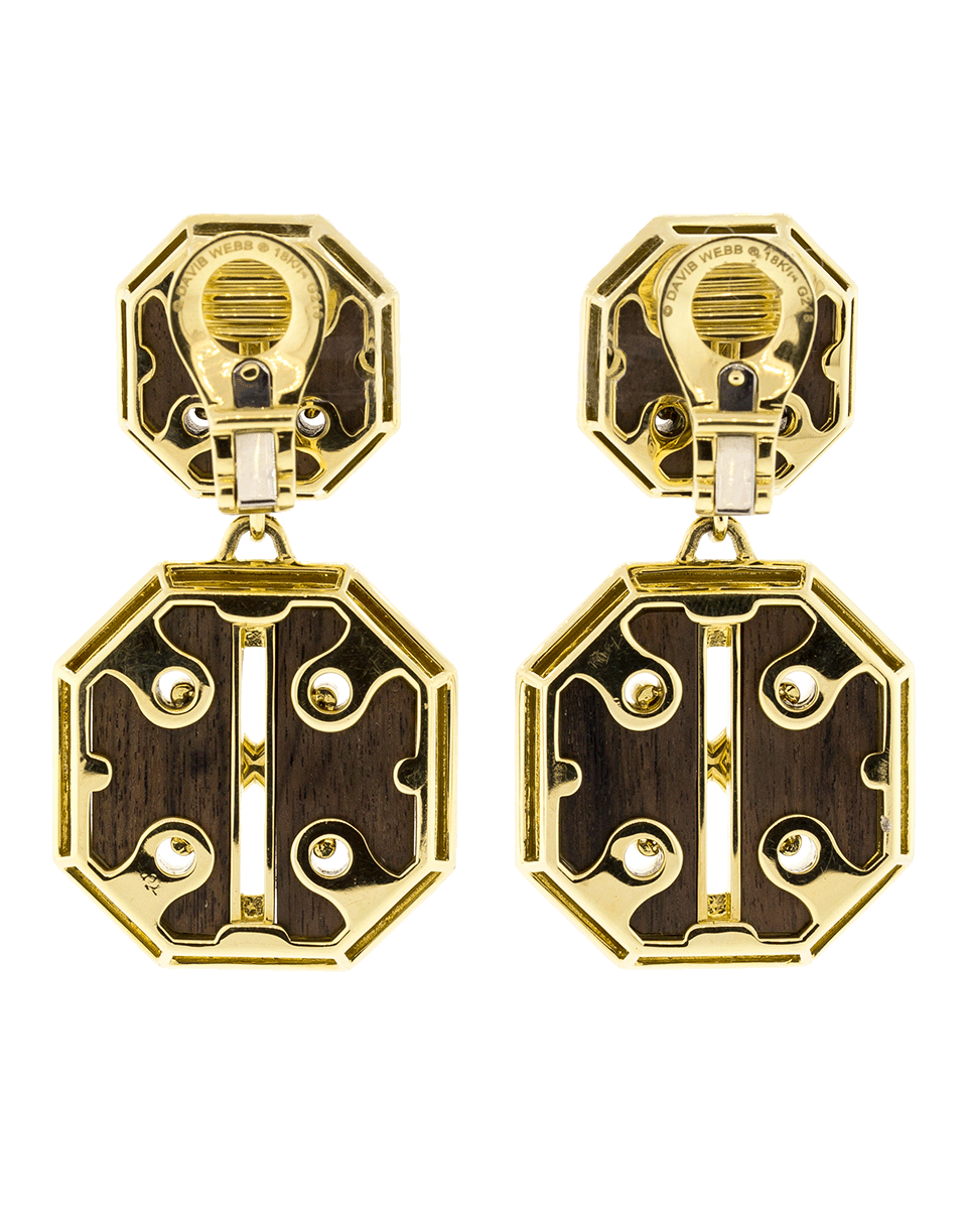 DAVID WEBB-Rosewood Cross Stitch Earrings-YELLOW GOLD