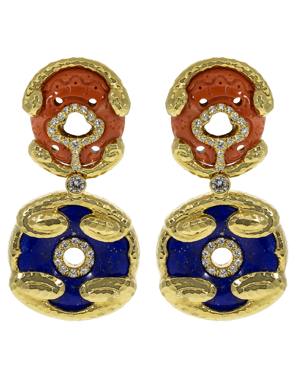 DAVID WEBB-Scroll Disk Earrings-YELLOW GOLD