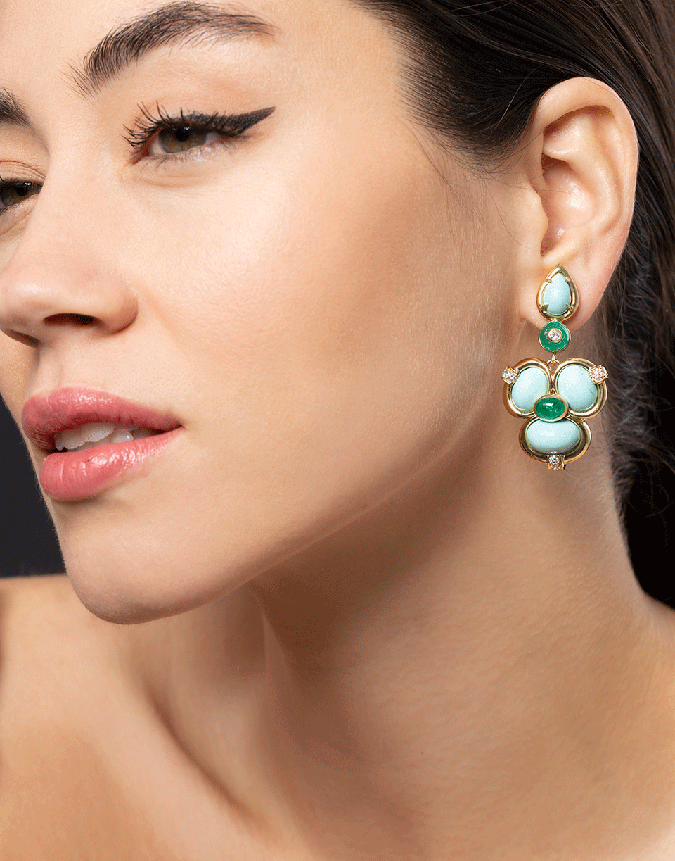 DAVID WEBB-Shangri-La Earrings-YELLOW GOLD