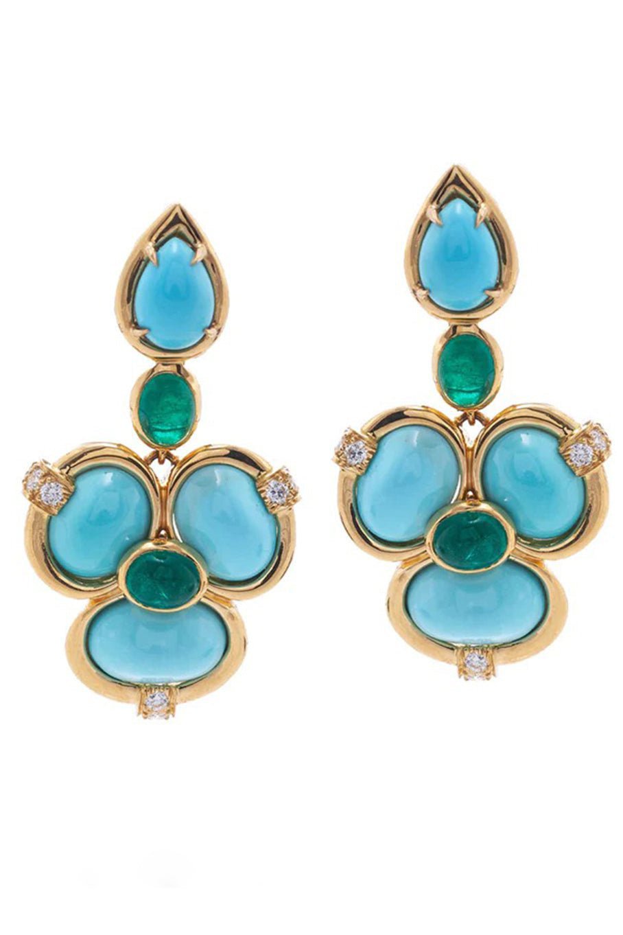 DAVID WEBB-Shangri La Earrings-YELLOW GOLD