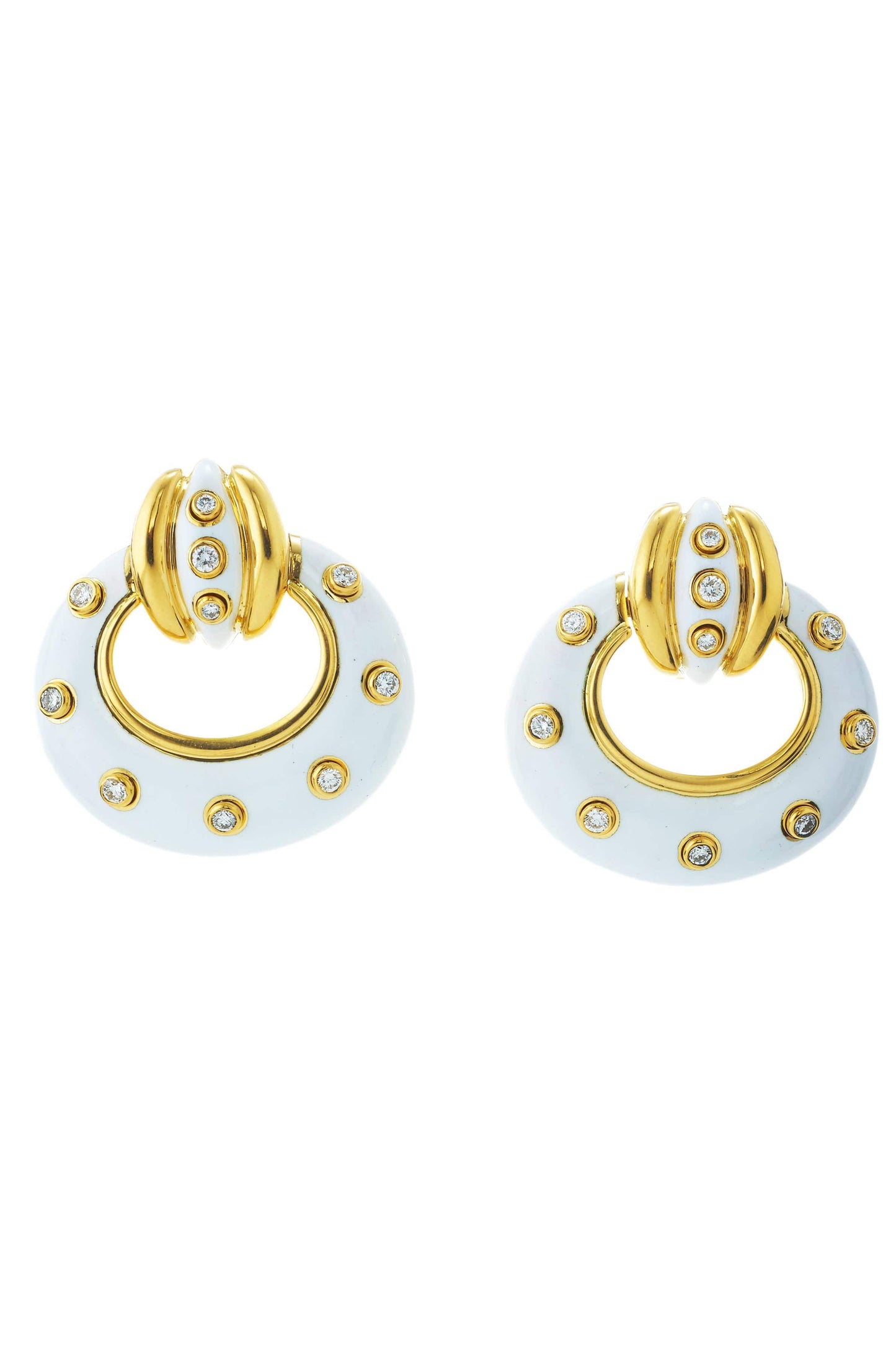 DAVID WEBB-Stud Doorknocker Earrings-YELLOW GOLD