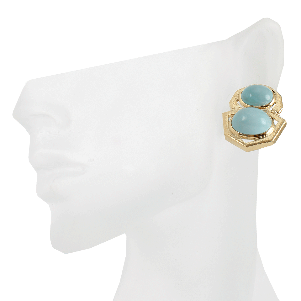 DAVID WEBB-Turquoise Earrings-YLW GOLD