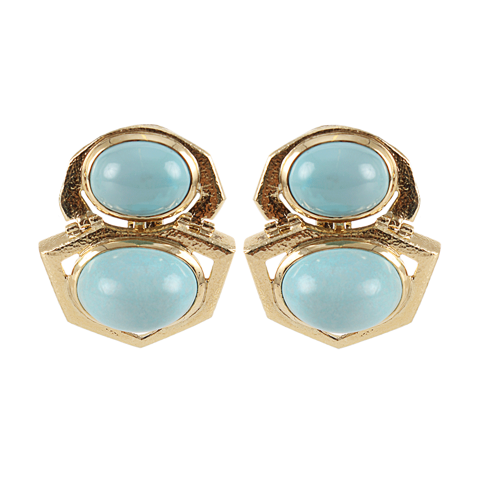 DAVID WEBB-Turquoise Earrings-YLW GOLD