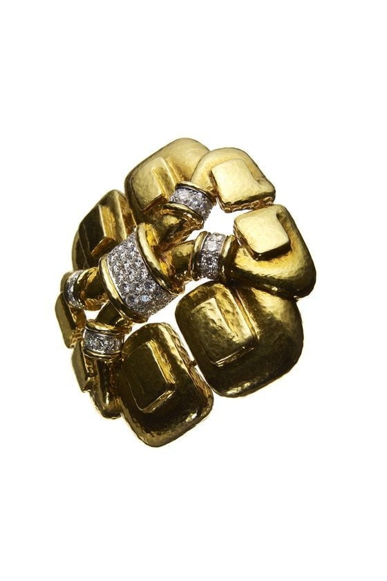 DAVID WEBB-Flat Scroll Brooch-YELLOW GOLD
