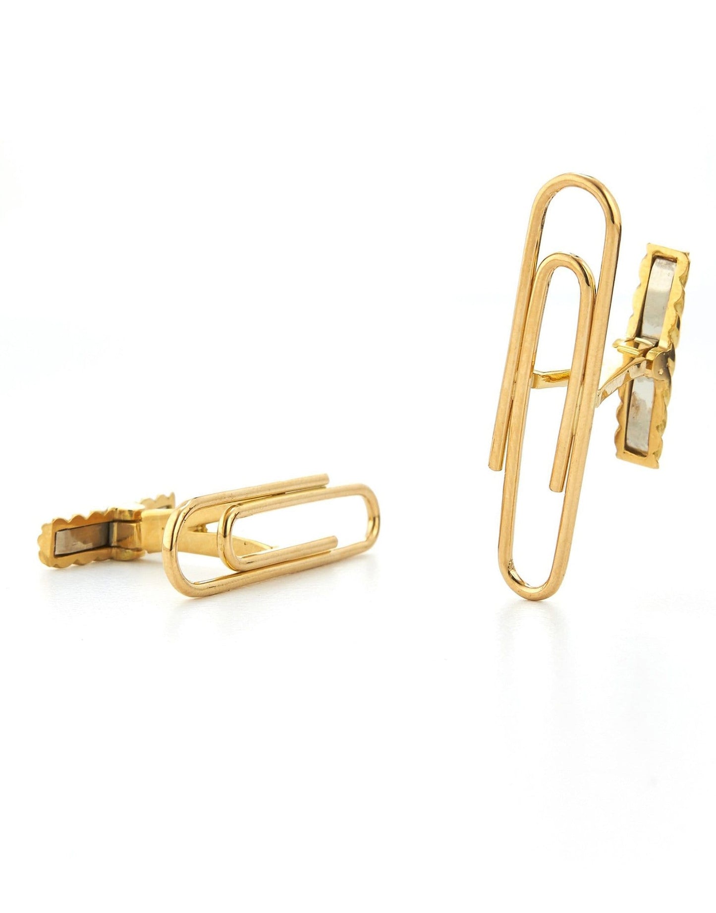 DAVID WEBB-Paper Clip Cuff Links-YELLOW GOLD