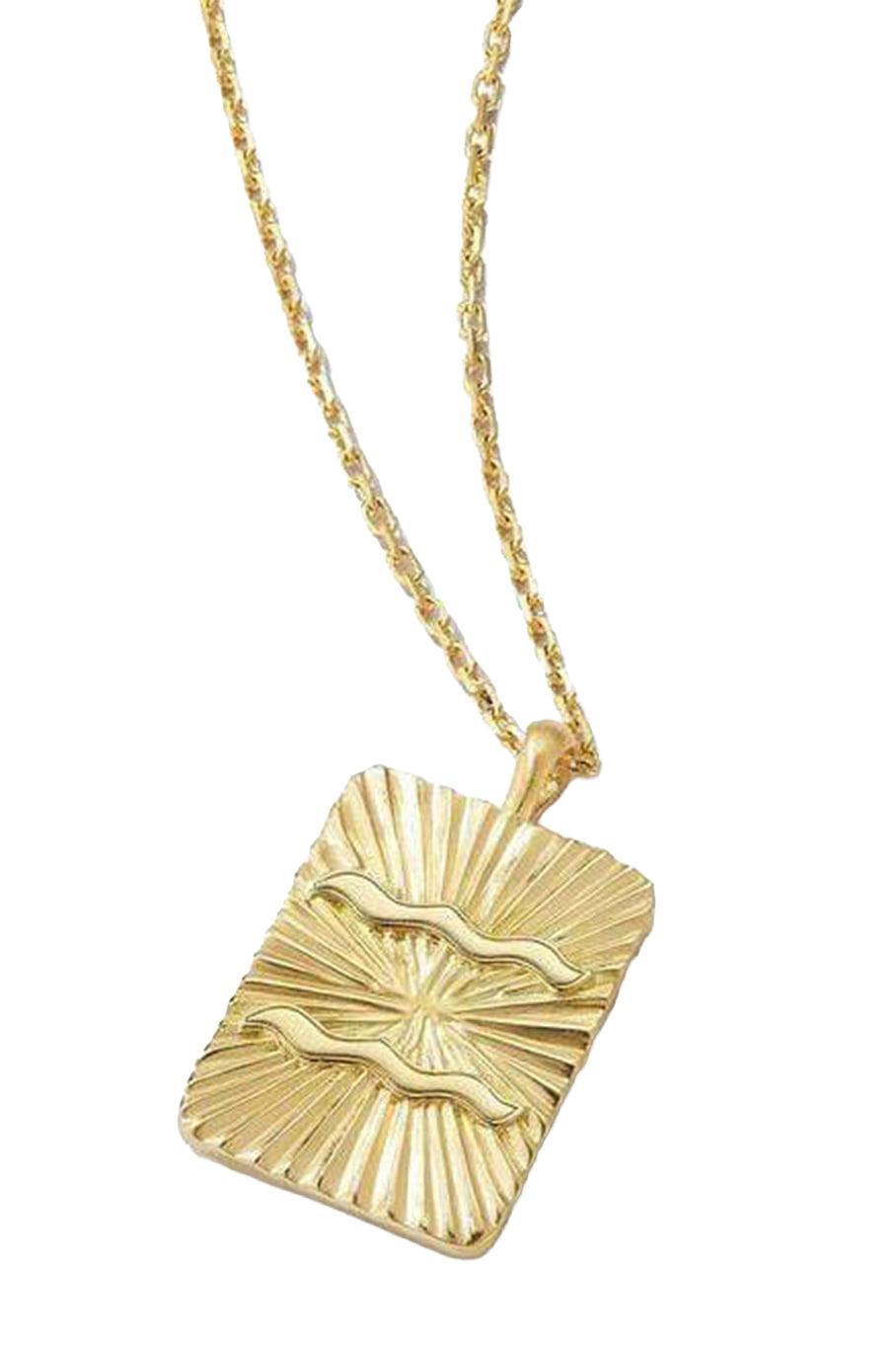 Diamond Aquarius Pendant Necklace-YELLOW GOLD-19-JEWELRYFINE JEWELNECKLACE O-DAVID WEBB
