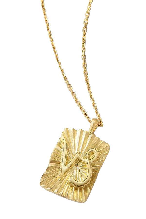 Diamond Capricorn Zodiac Pendant Necklace-YELLOW GOLD-19-JEWELRYFINE JEWELNECKLACE O-DAVID WEBB