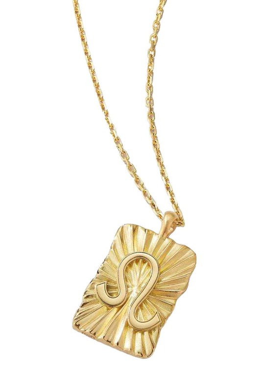 Leo Zodiac Pendant Necklace-YELLOW GOLD-19-JEWELRYFINE JEWELNECKLACE O-DAVID WEBB