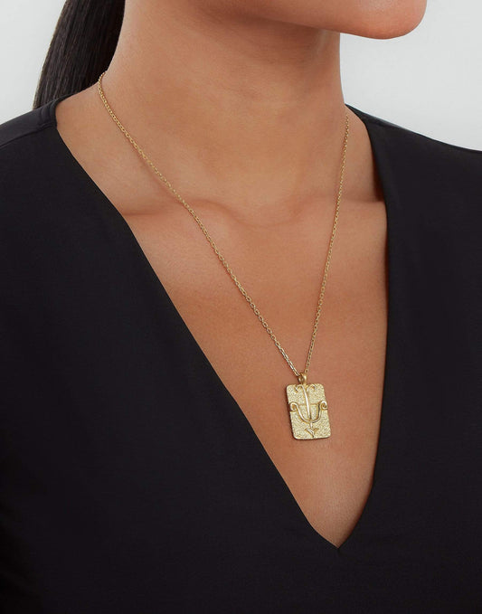 DAVID WEBB-Sagittarius Zodiac Pendant Necklace-YELLOW GOLD
