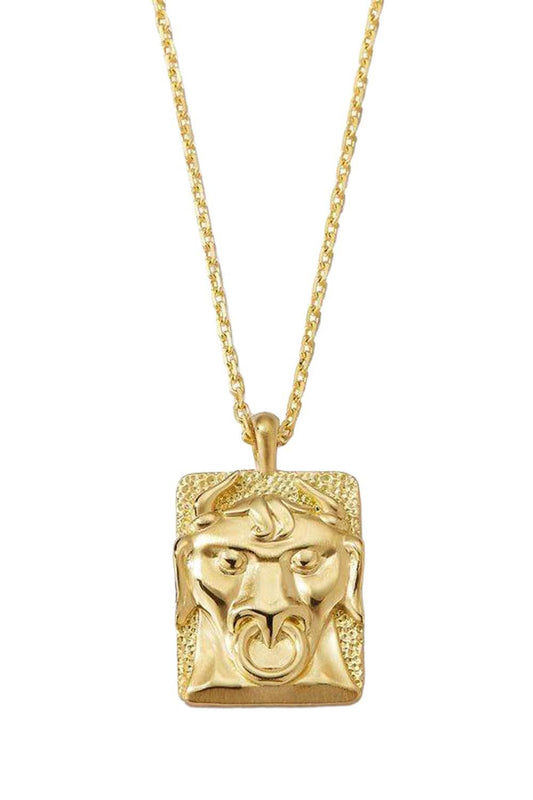 Taurus Zodiac Pendant Necklace-YELLOW GOLD-19-JEWELRYFINE JEWELNECKLACE O-DAVID WEBB