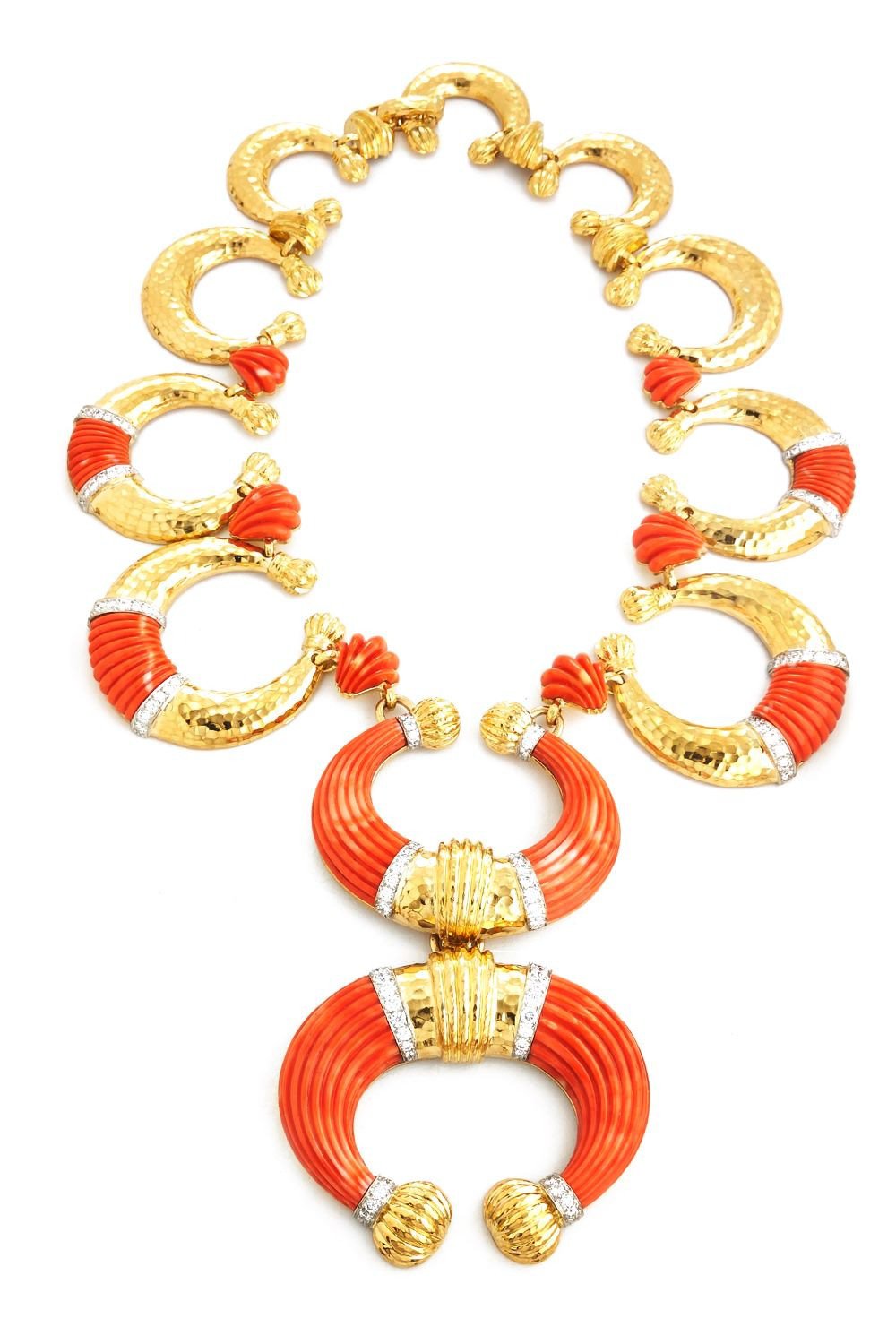 DAVID WEBB-Celtic Crescent Necklace-YELLOW GOLD