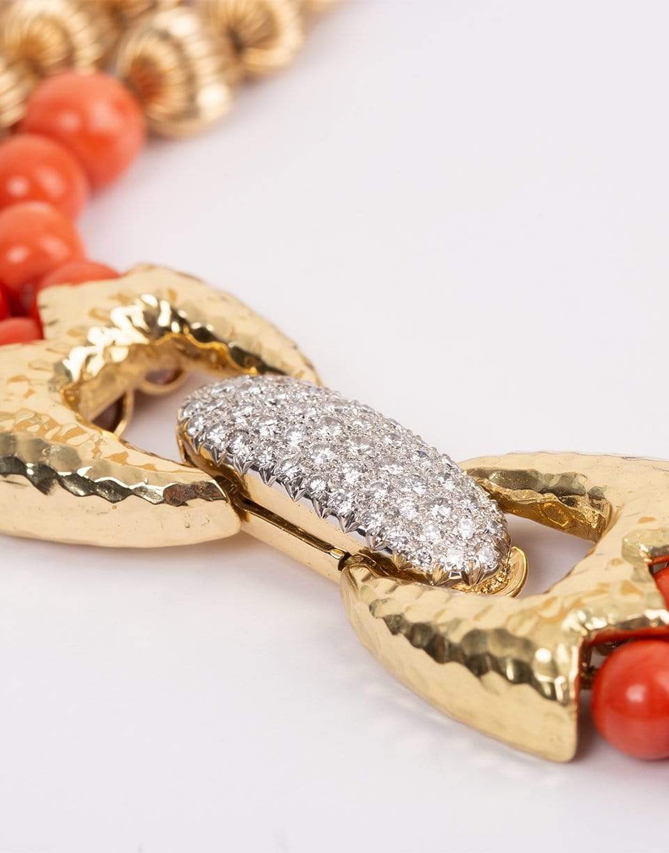 DAVID WEBB-Coral and Amethyst Bead Necklace-YELLOW GOLD
