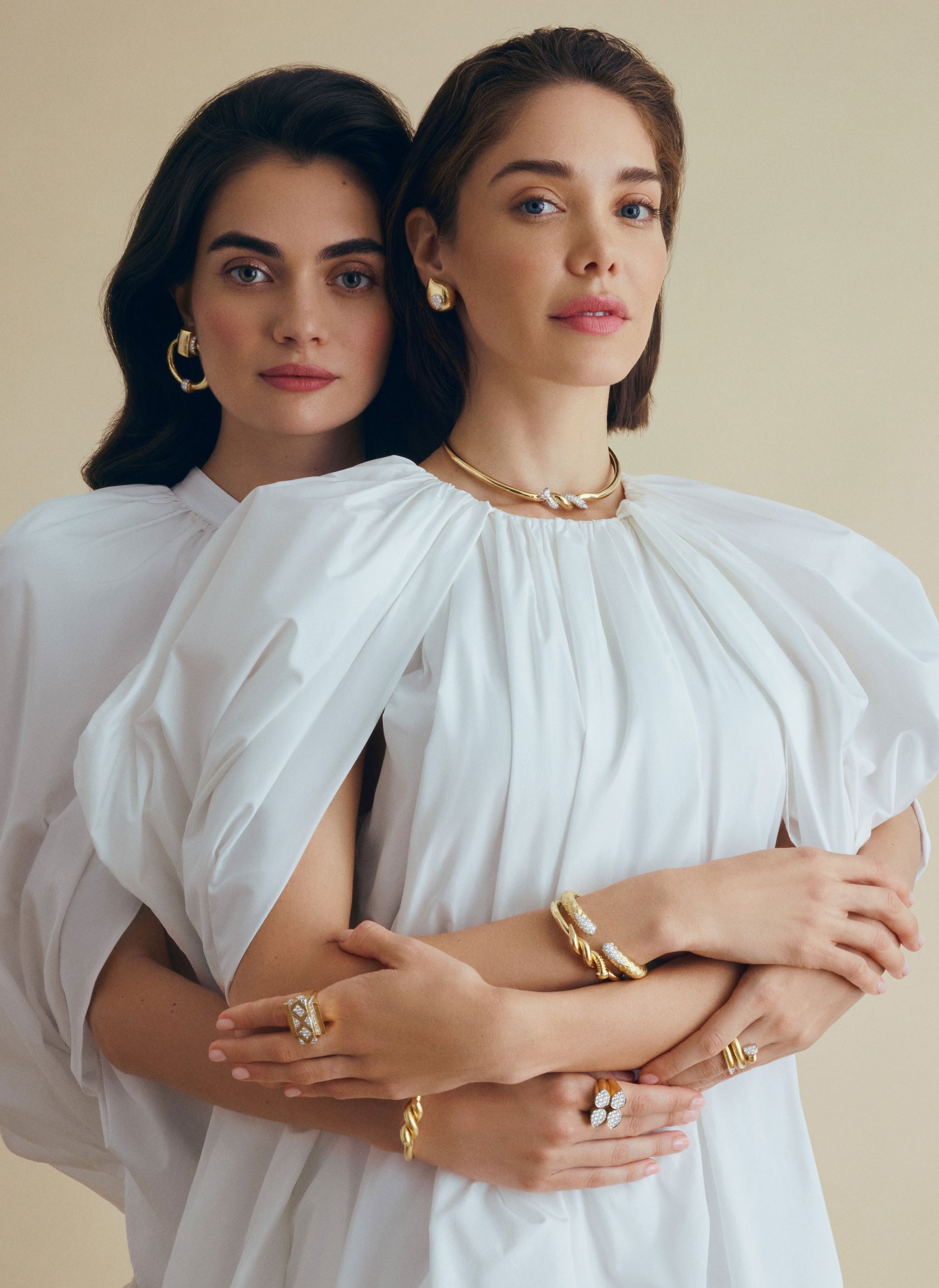 Diamond Two Tone Nail Collar-YELLOW GOLD-JEWELRYFINE JEWELNECKLACE O-DAVID WEBB