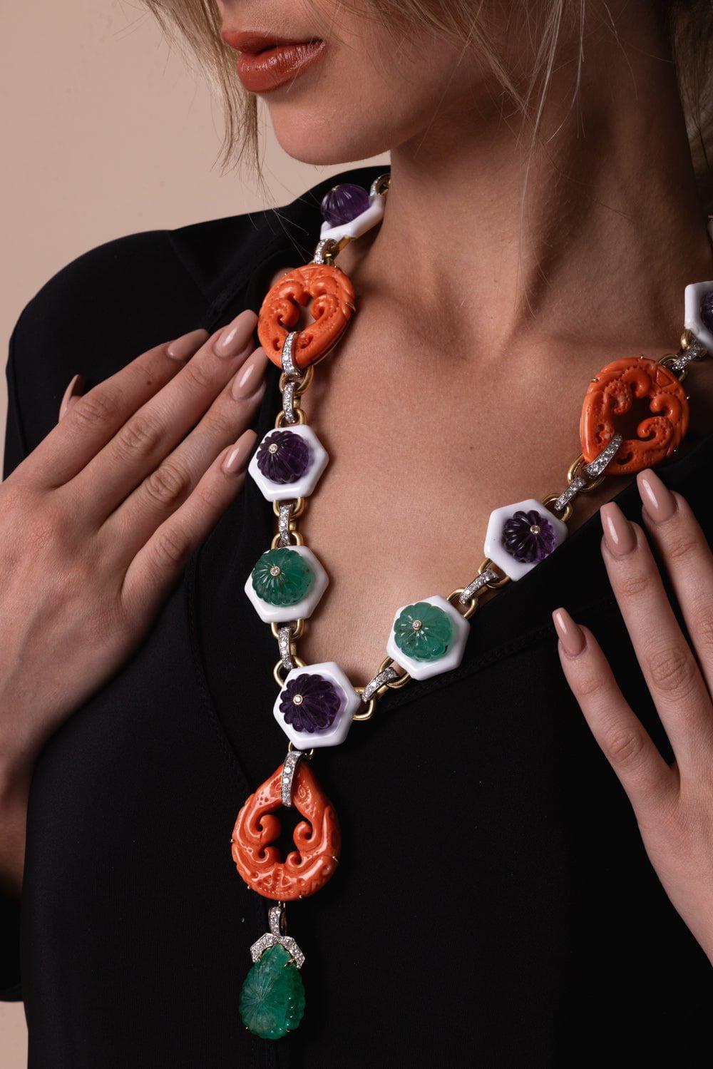 DAVID WEBB-Dreamscape Necklace-YELLOW GOLD