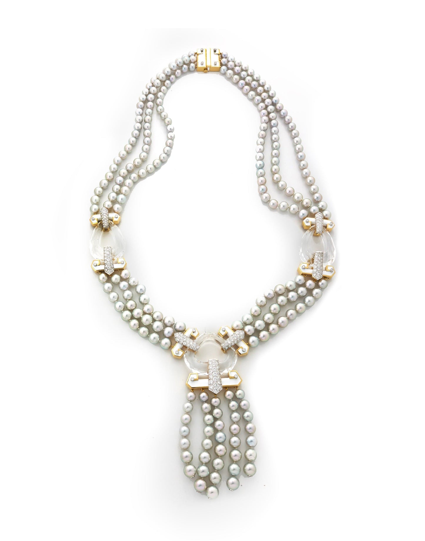 DAVID WEBB-Dusk Pearl Necklace-YELLOW GOLD